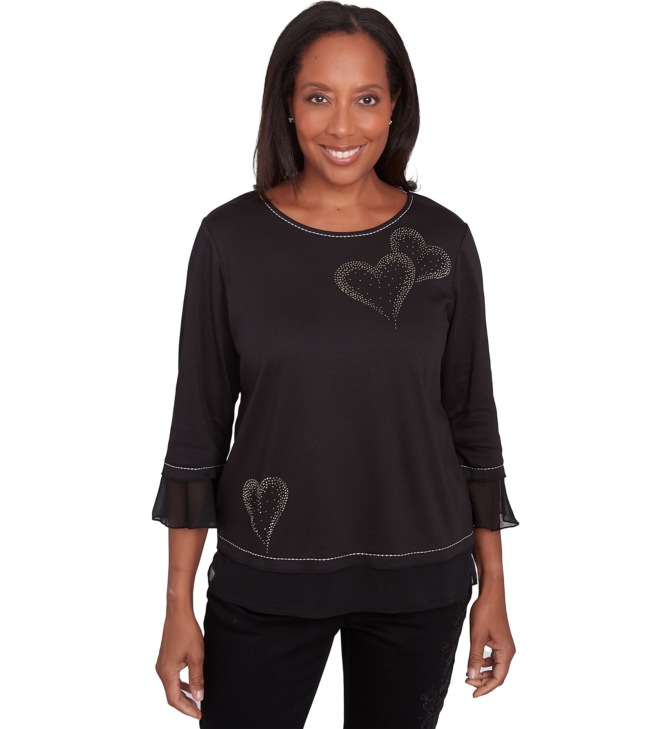 Womens Wild At Heart Asymmetric Heat Set Hearts Top