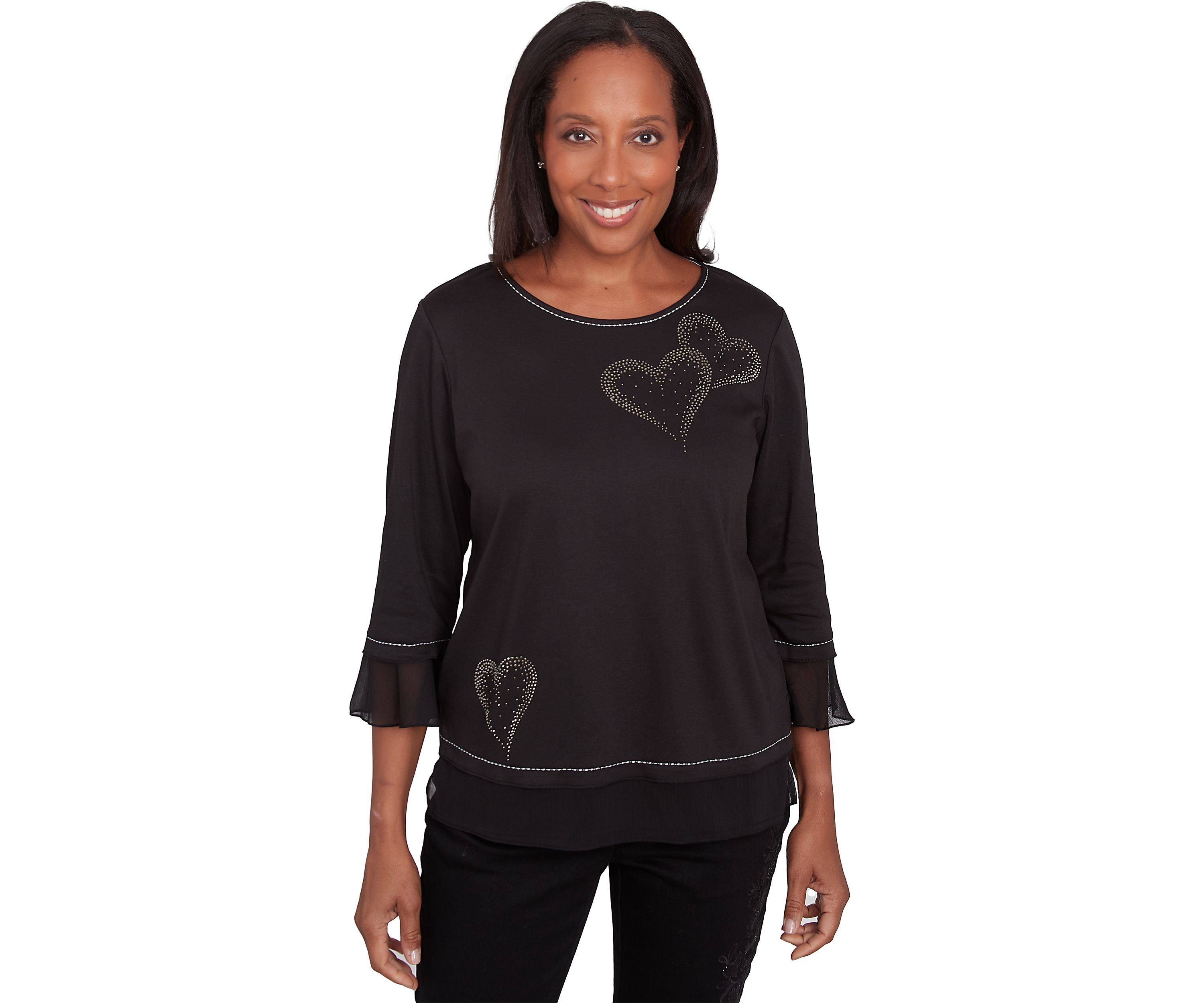Womens Wild At Heart Asymmetric Heat Set Hearts Top