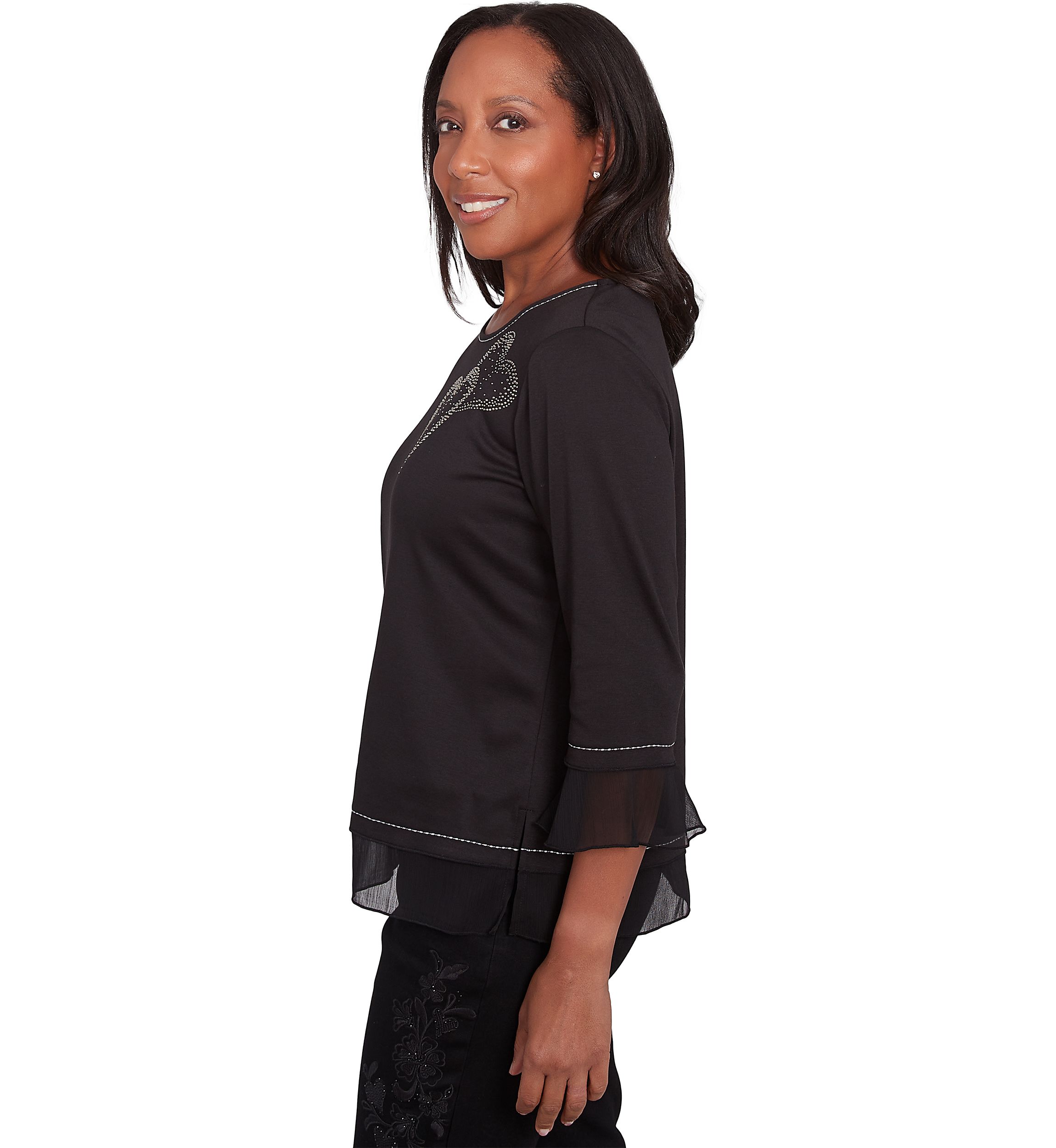 Womens Wild At Heart Asymmetric Heat Set Hearts Top