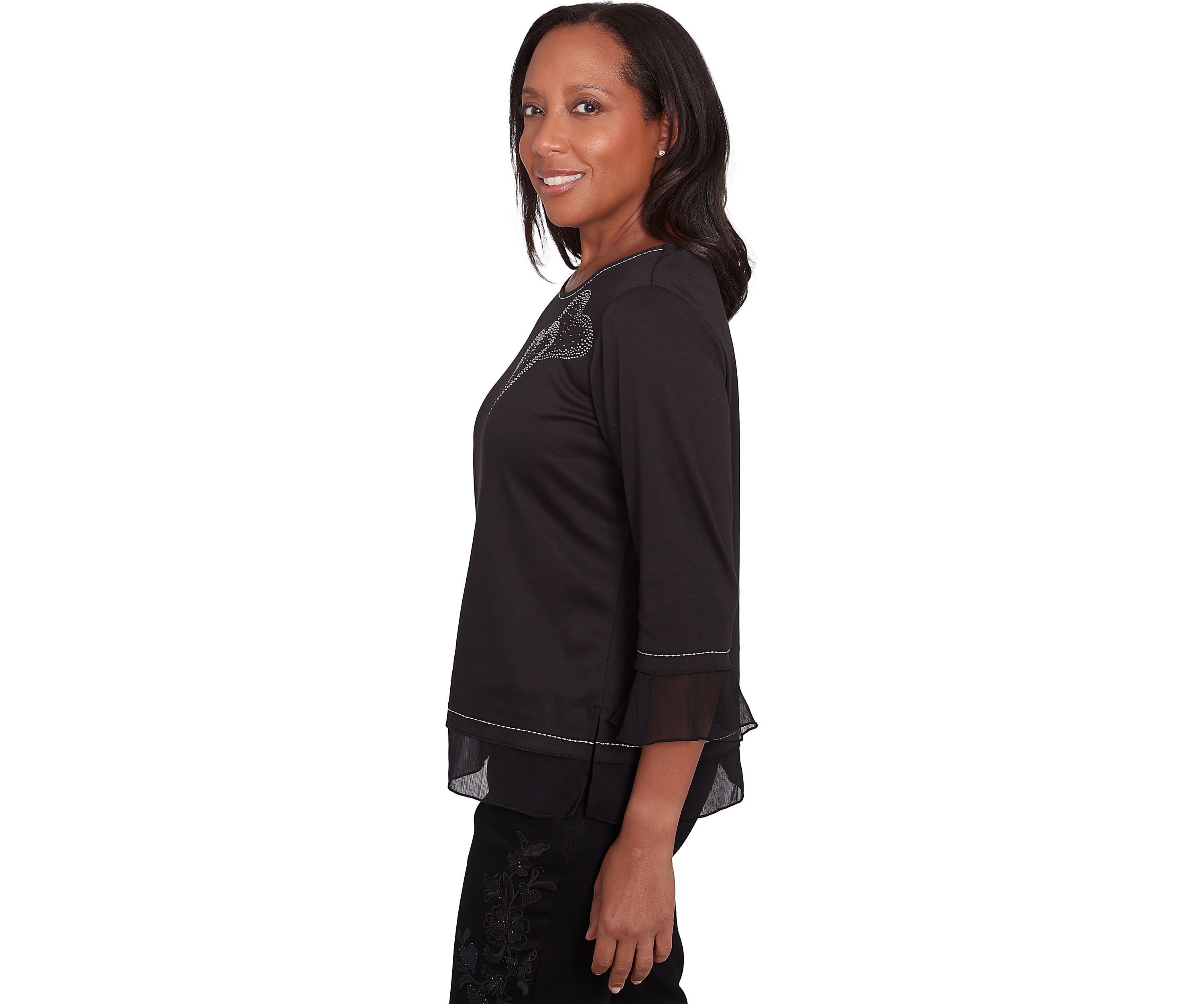 Womens Wild At Heart Asymmetric Heat Set Hearts Top