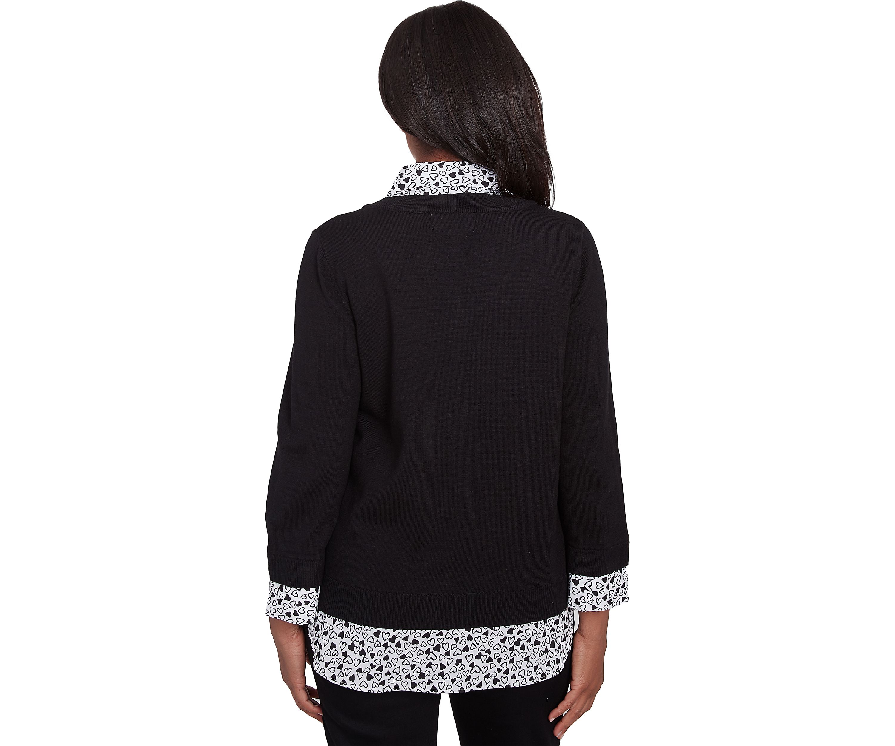 Womens Wild at Heart Solid Top with Heart Woven Trim