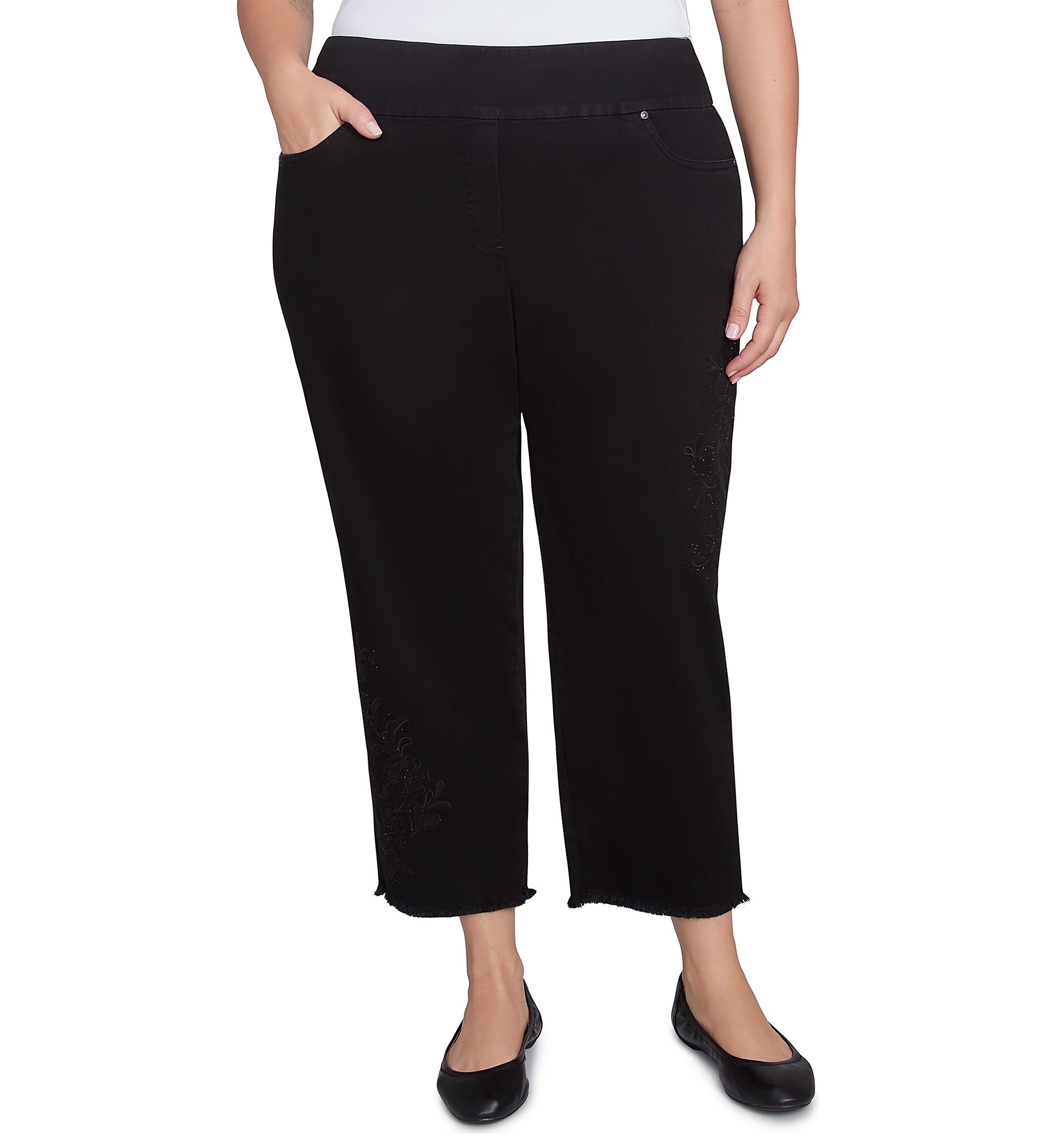 Plus Size Denim Ankle Pants