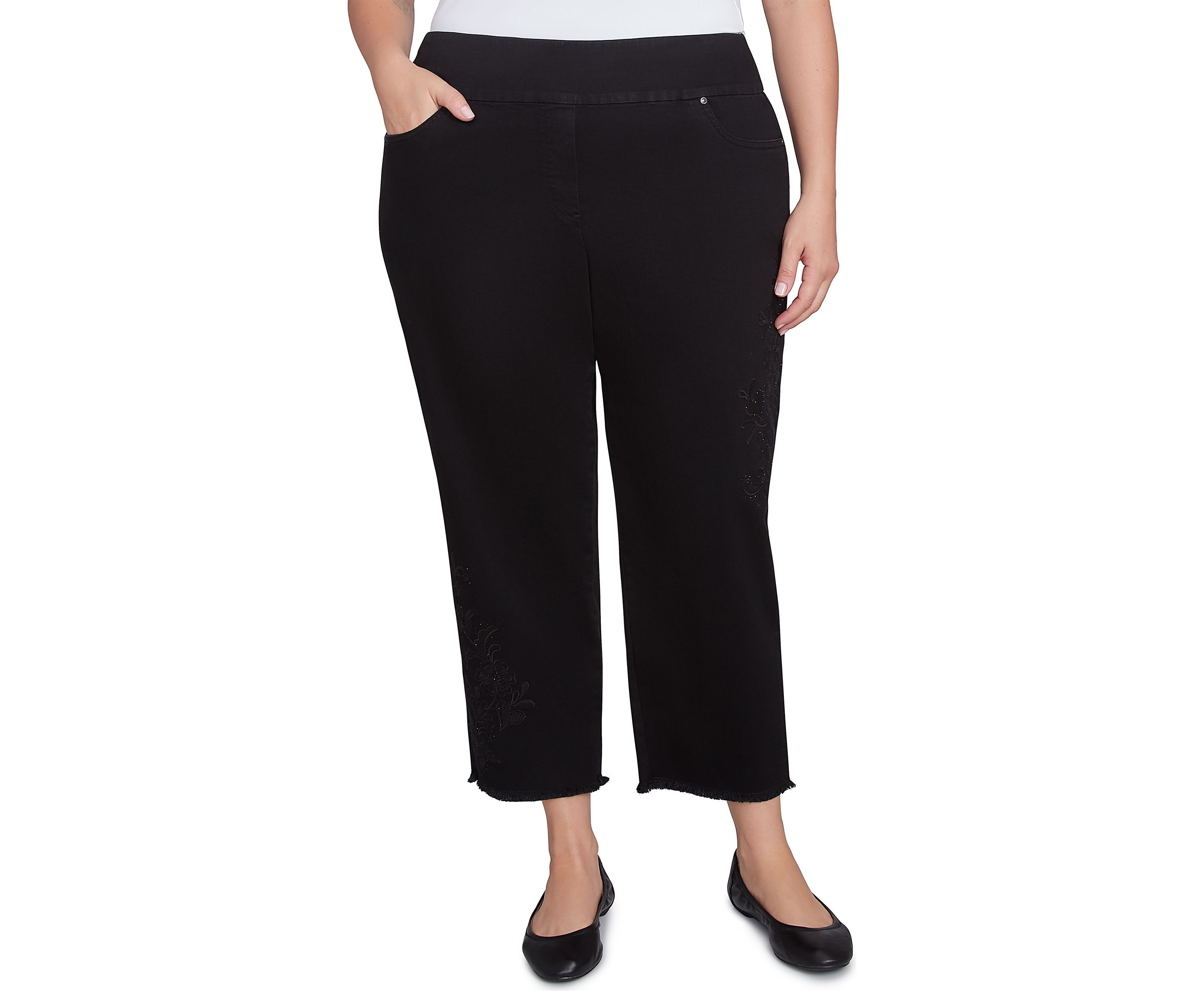 Plus Size Denim Ankle Pants