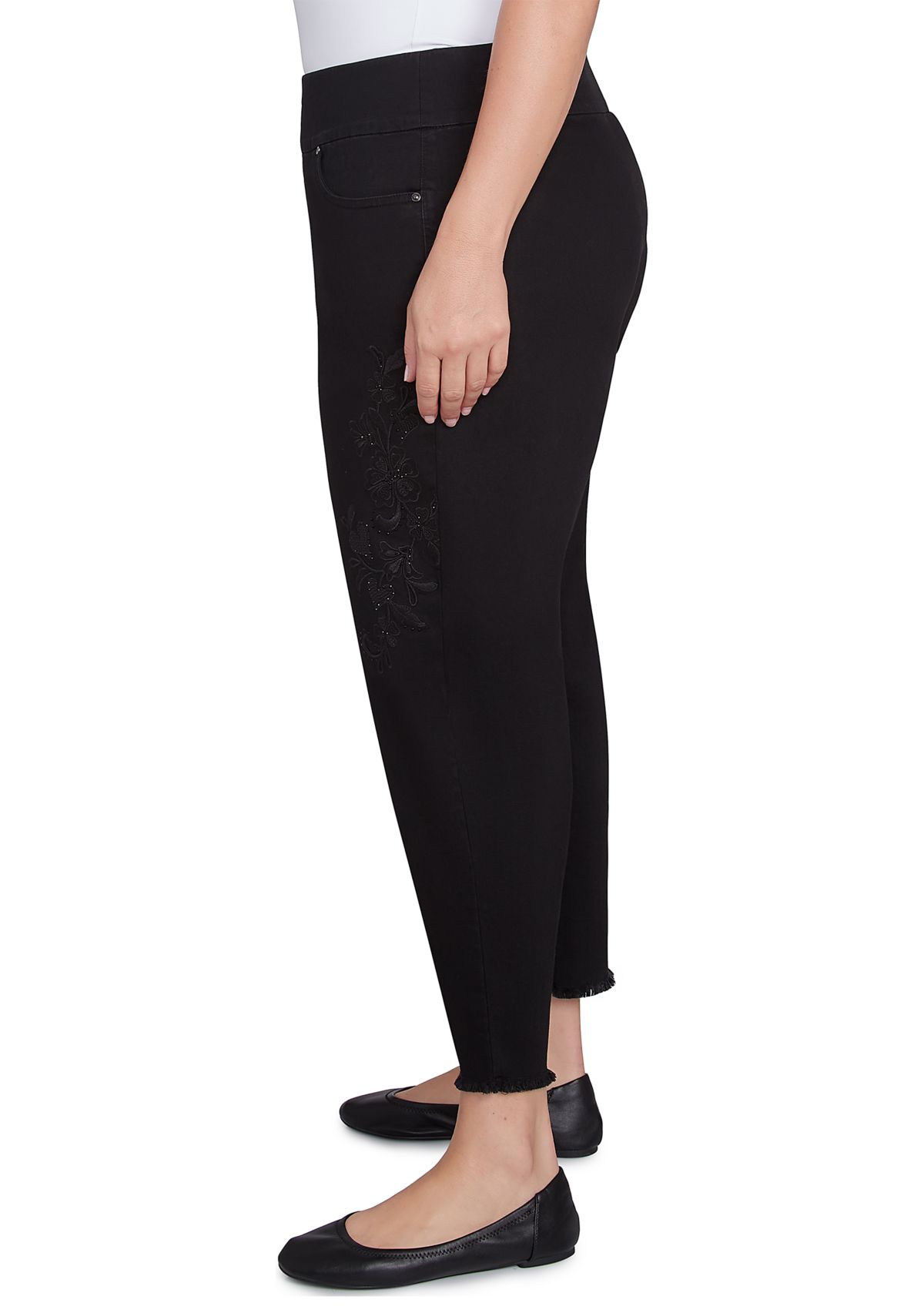 Plus Size Denim Ankle Pants