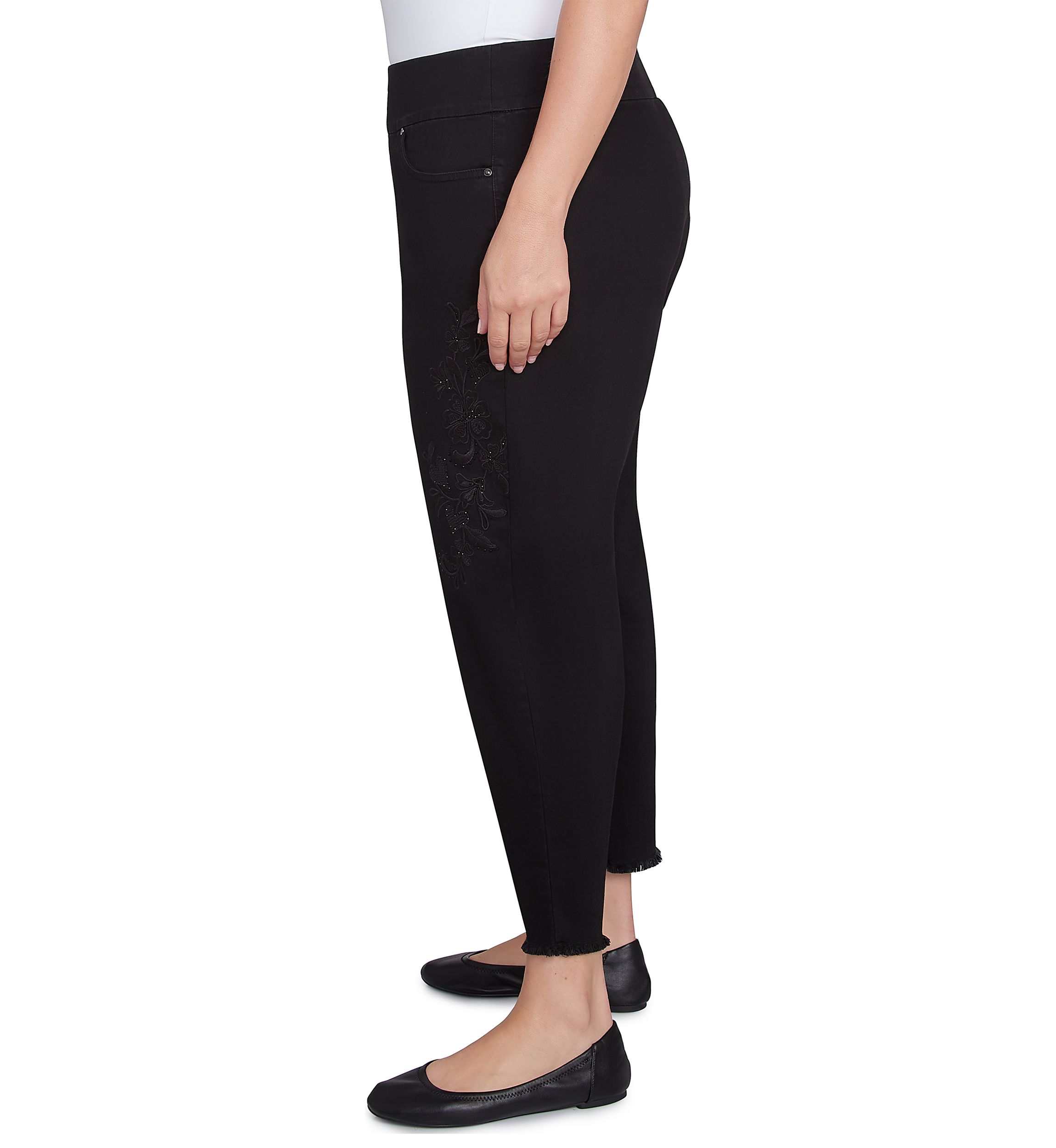 Plus Size Denim Ankle Pants