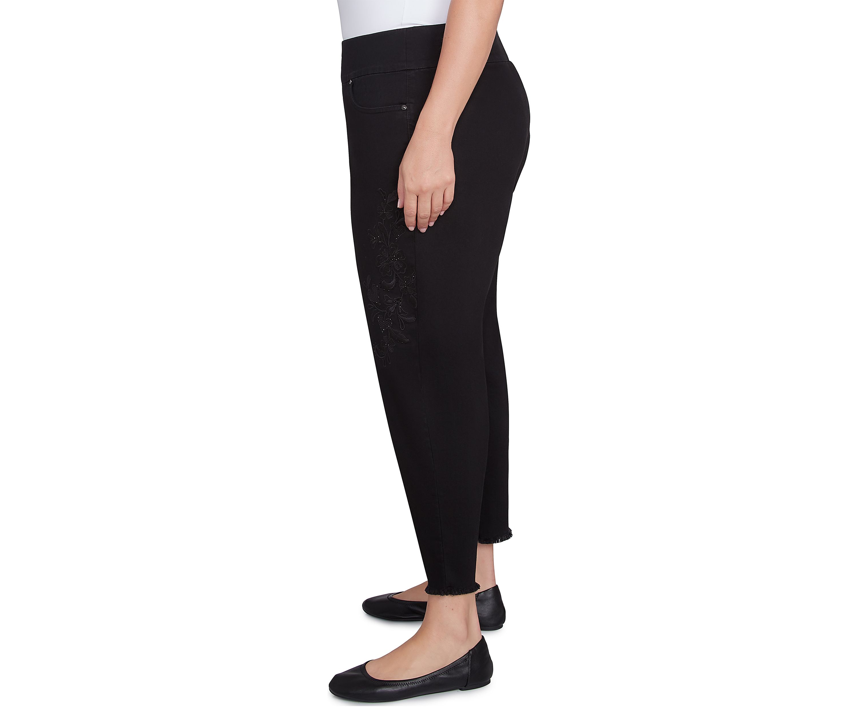 Plus Size Denim Ankle Pants