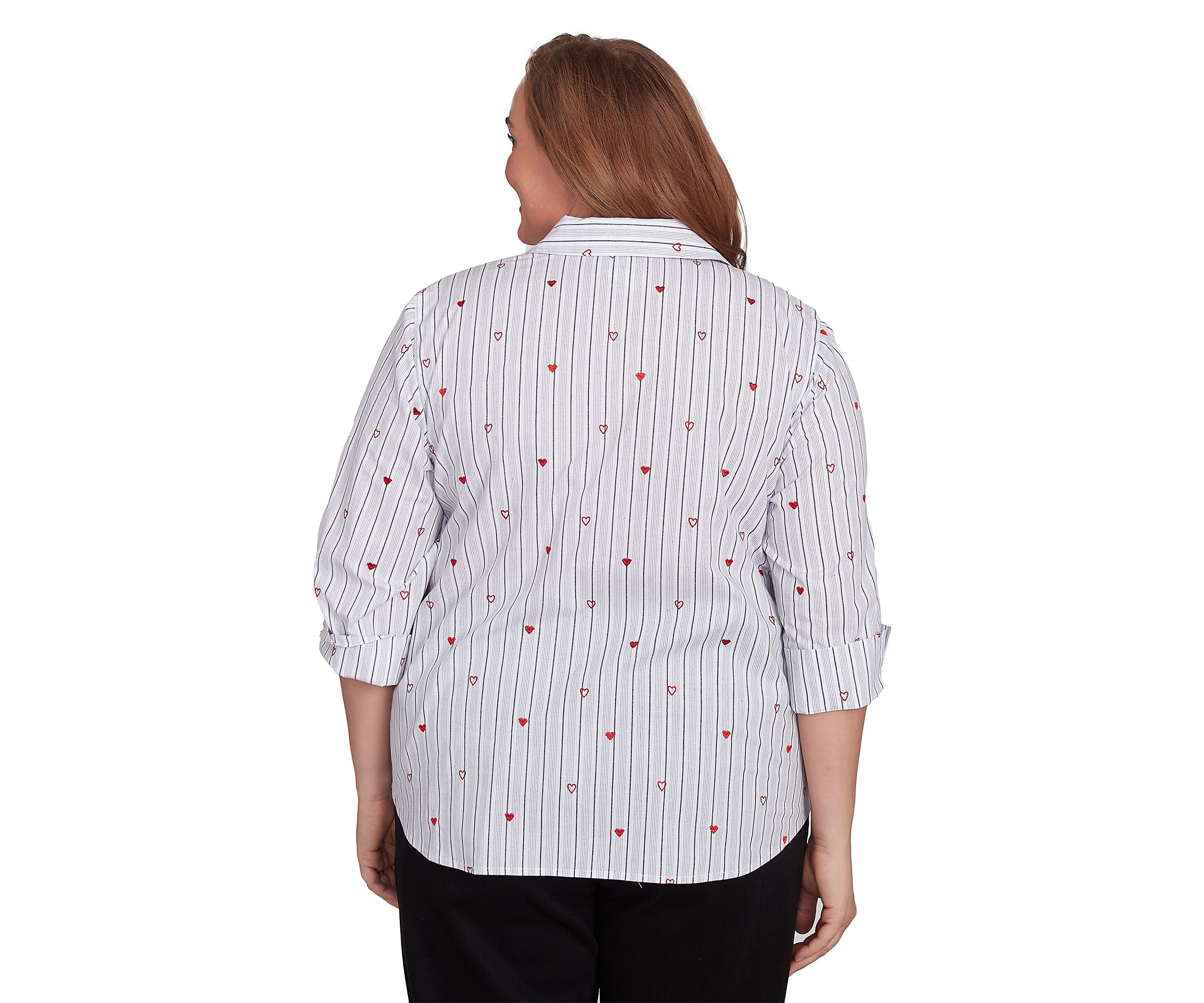 Plus Size Embroidered Button Down Woven Shirt 