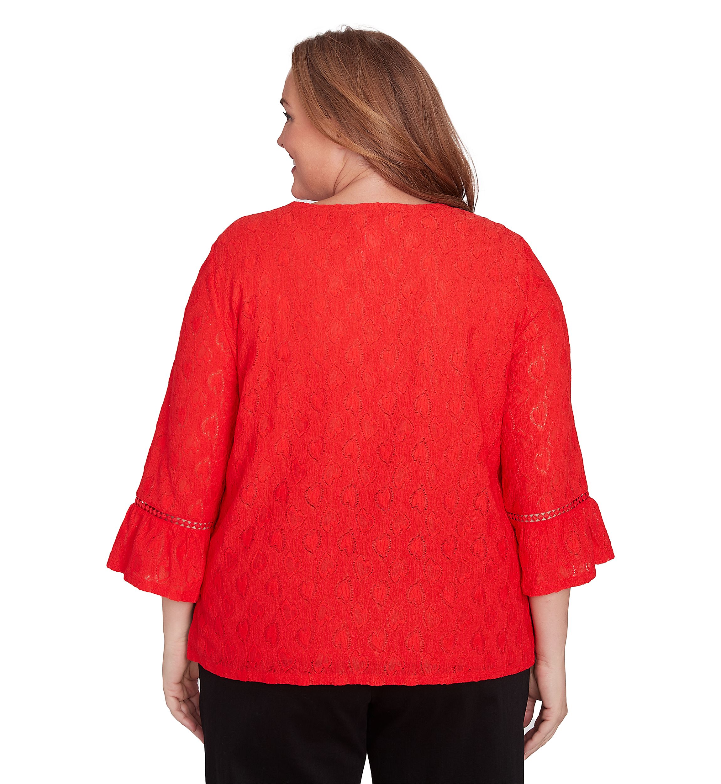 Plus Size Heart Texture Knit Top 