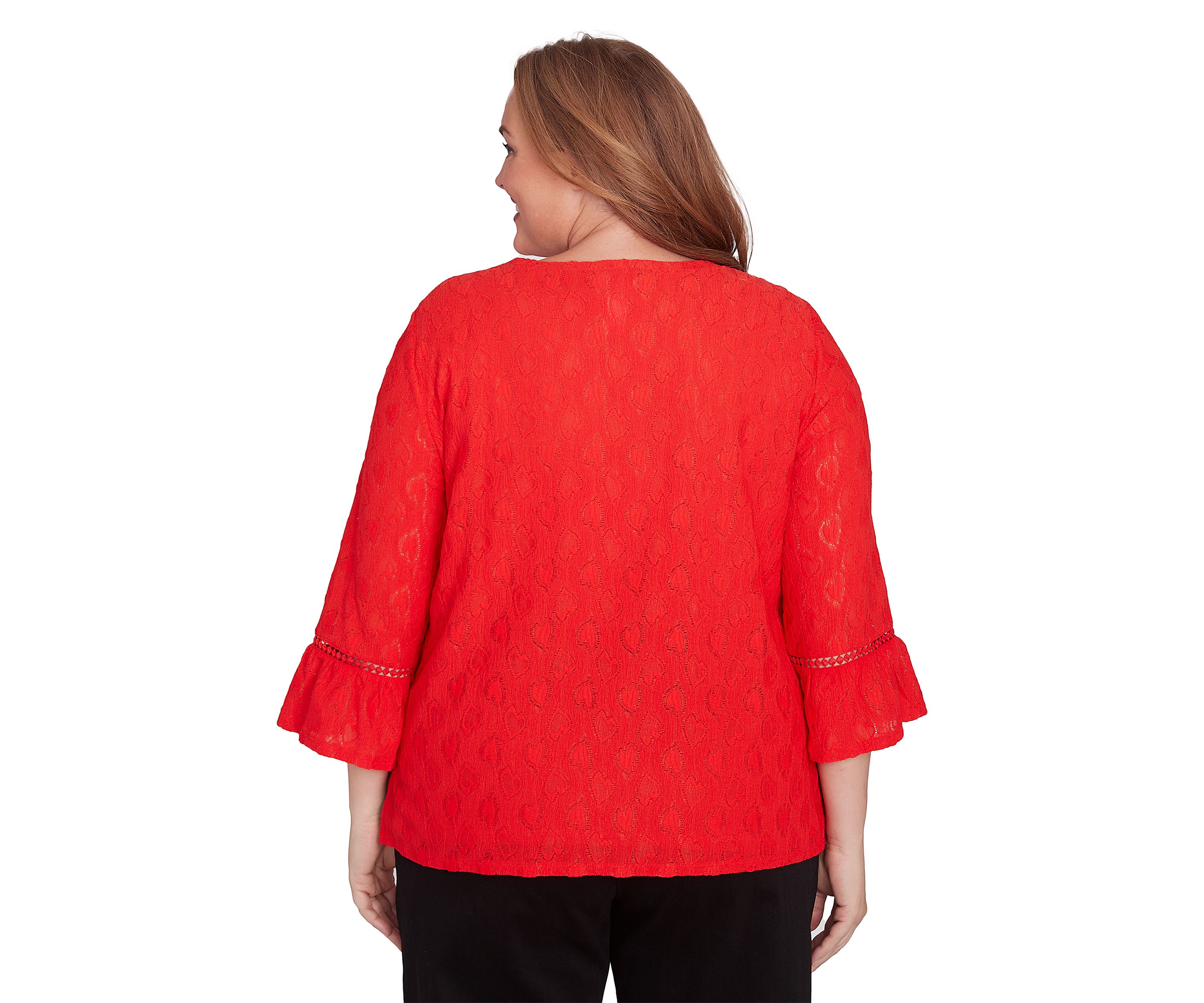Plus Size Heart Texture Knit Top 