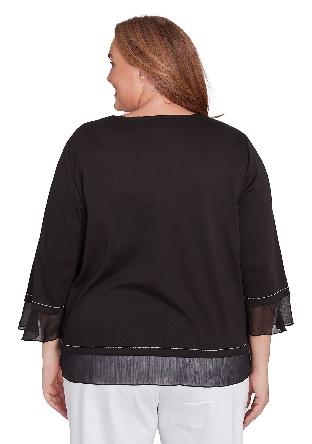 Plus Size Heat Set Heart Knit Top 