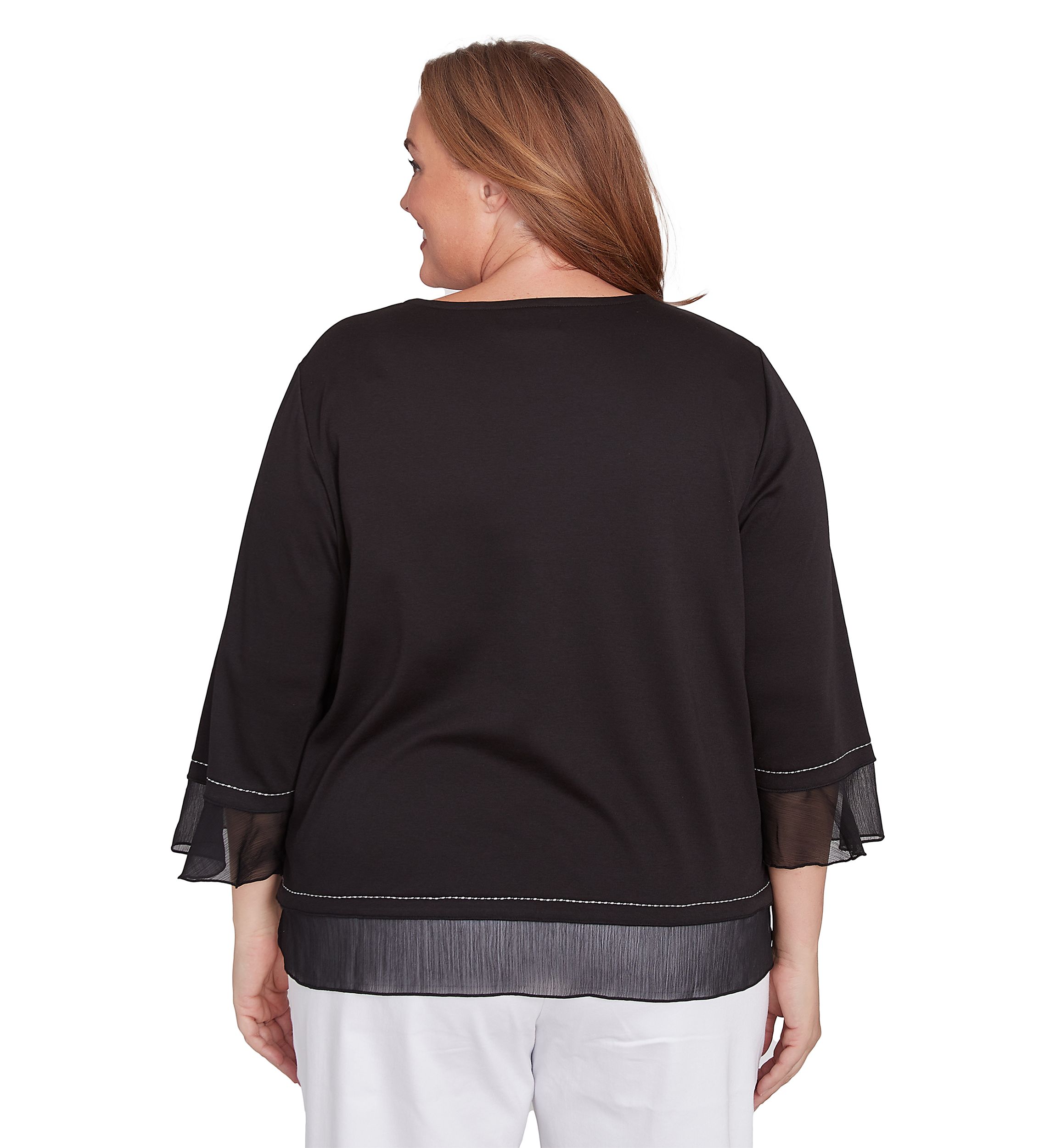Plus Size Heat Set Heart Knit Top 