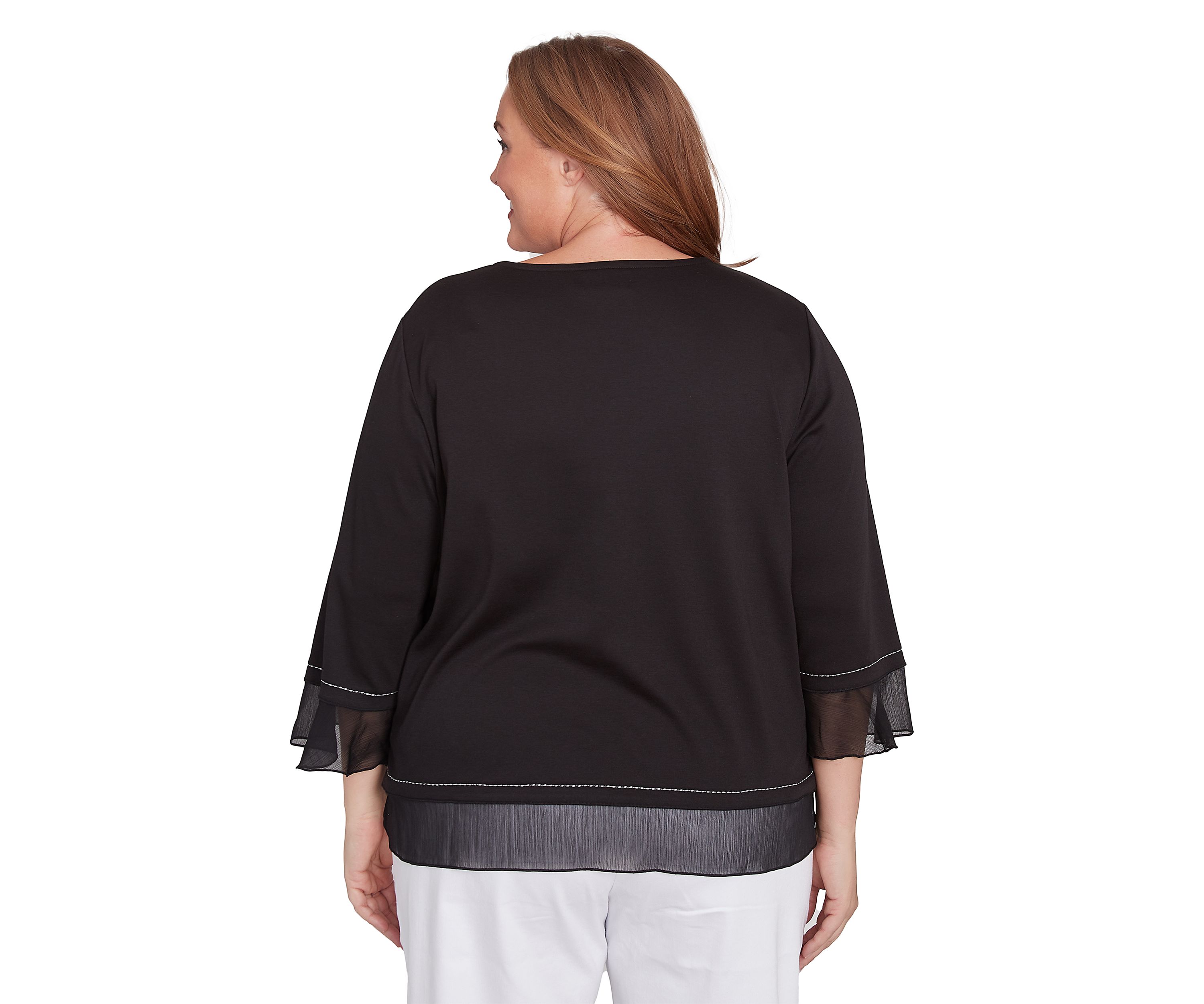 Plus Size Heat Set Heart Knit Top 