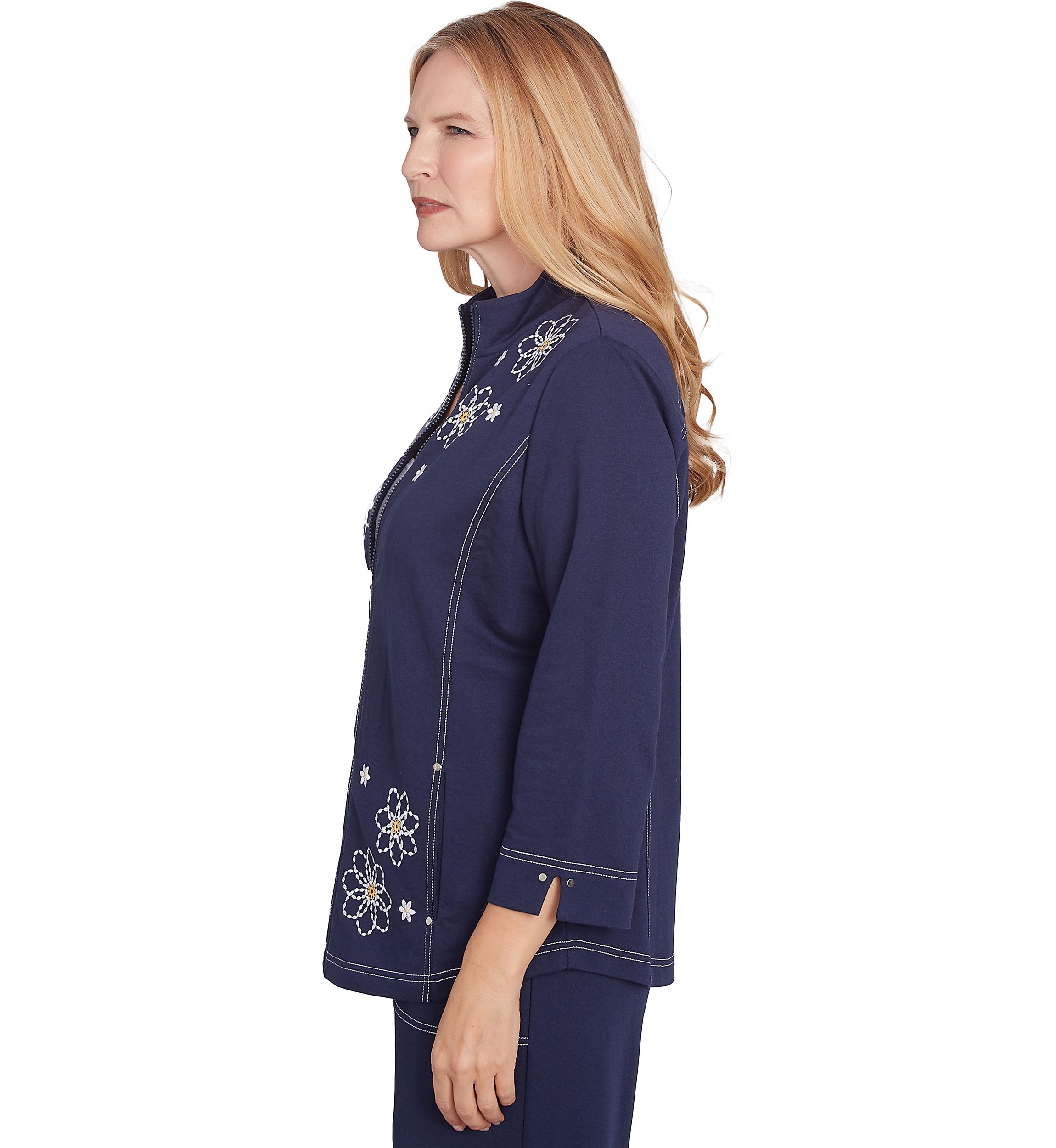Womens Block Island Embroidered Daisy Jacket