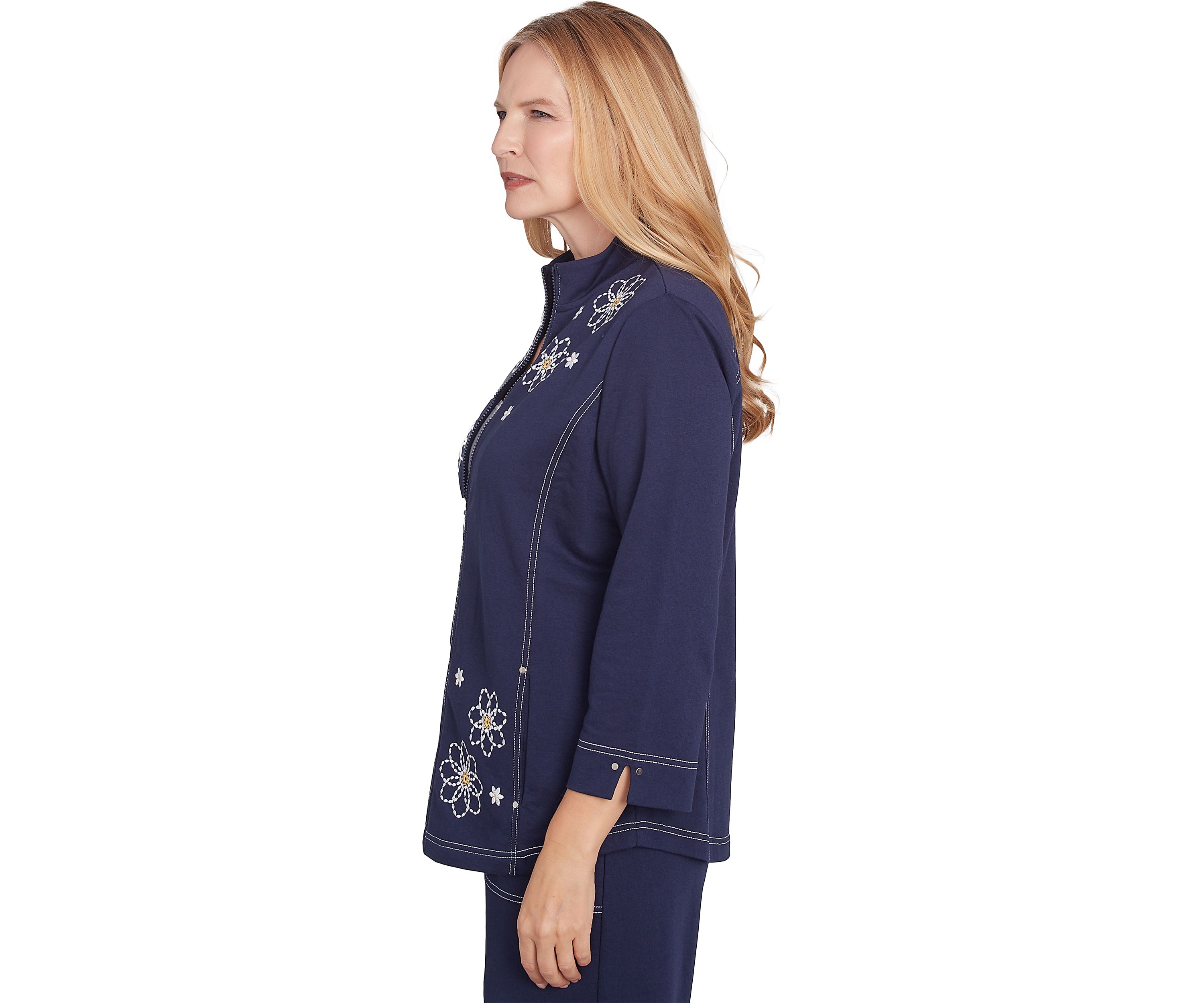 Womens Block Island Embroidered Daisy Jacket