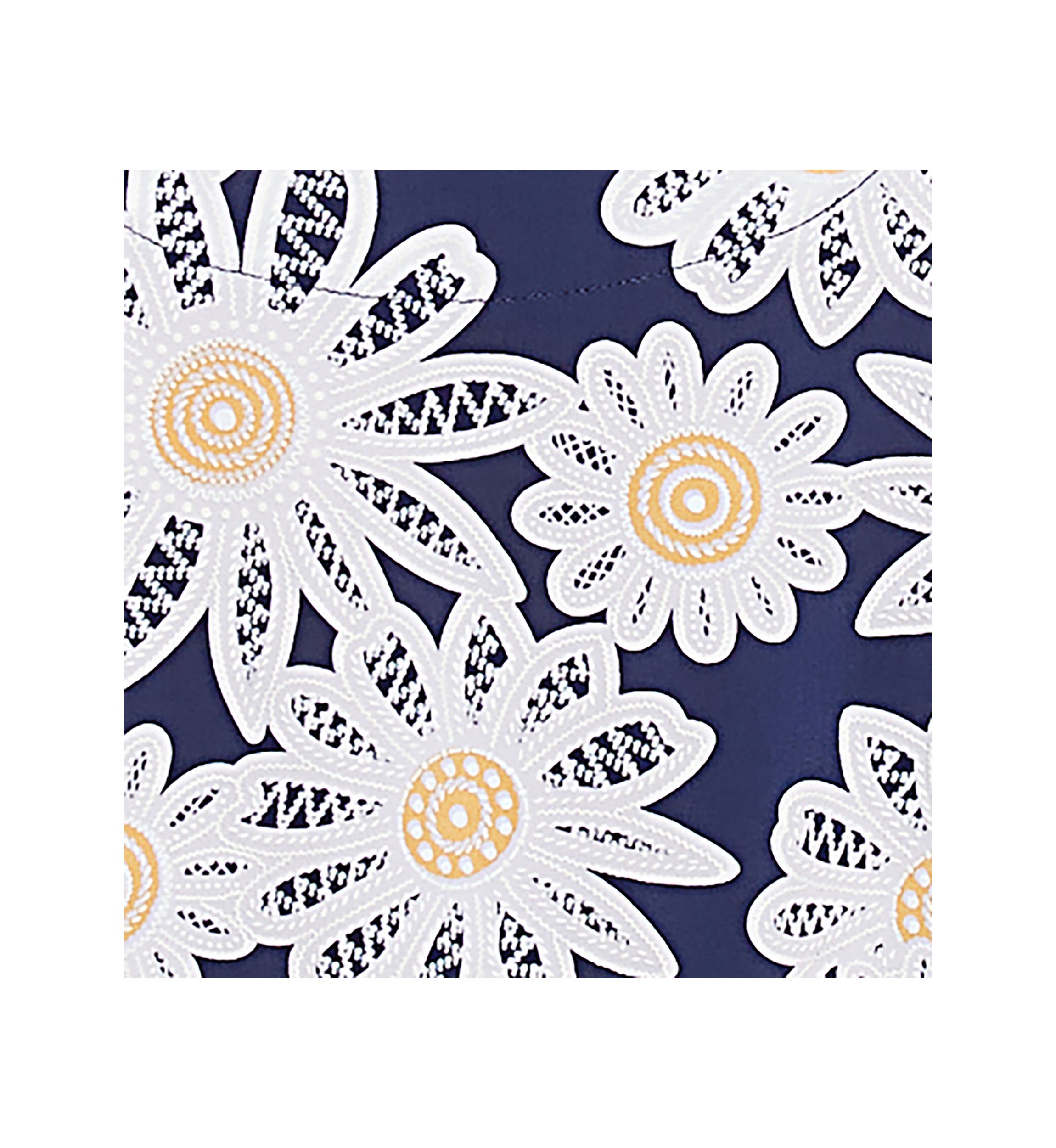 Womens Block Island Daisies Puff Printed Top
