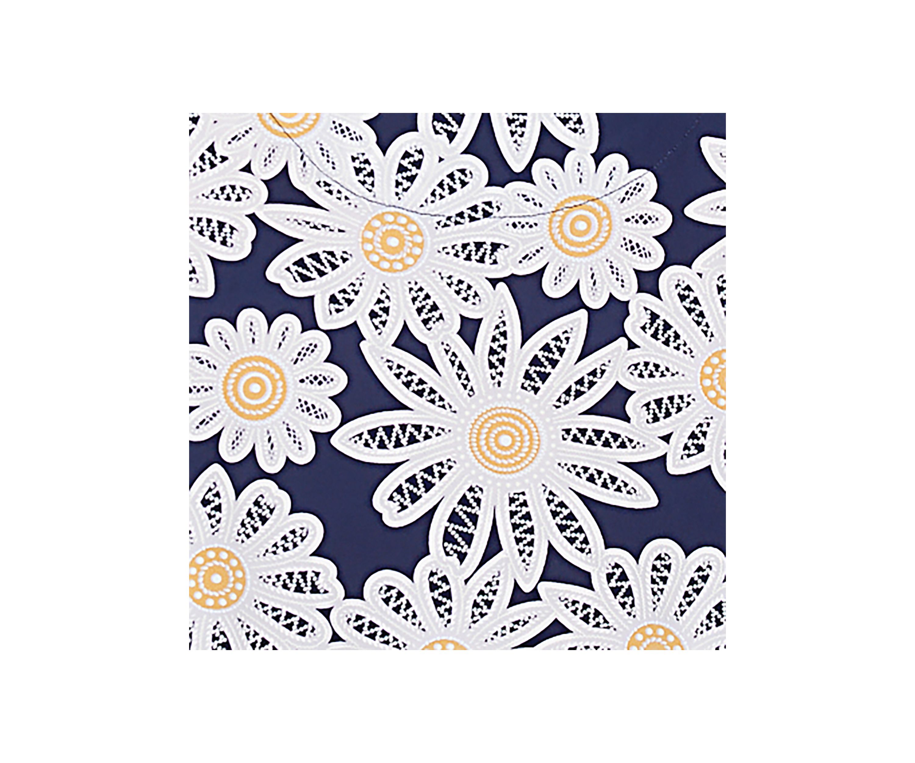 Plus Size Block Island Daisies Puff Print Top