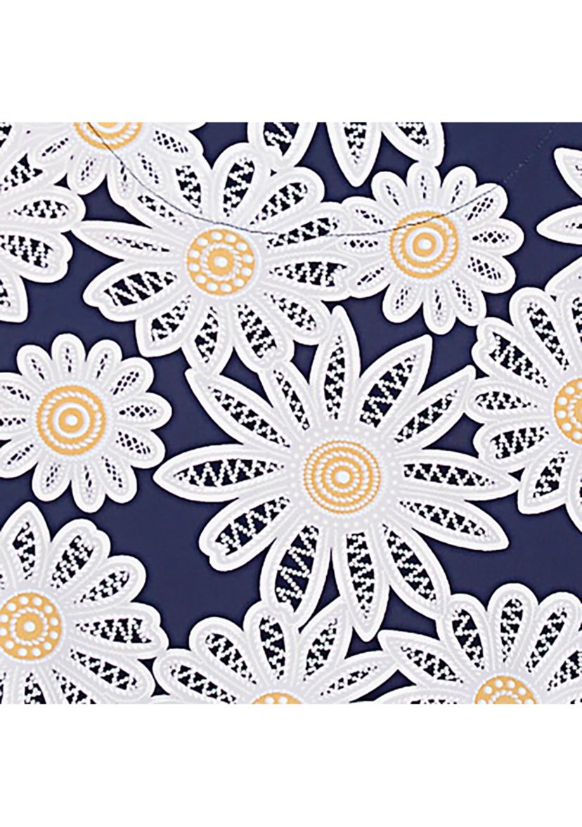 Plus Size Block Island Daisies Puff Print Top