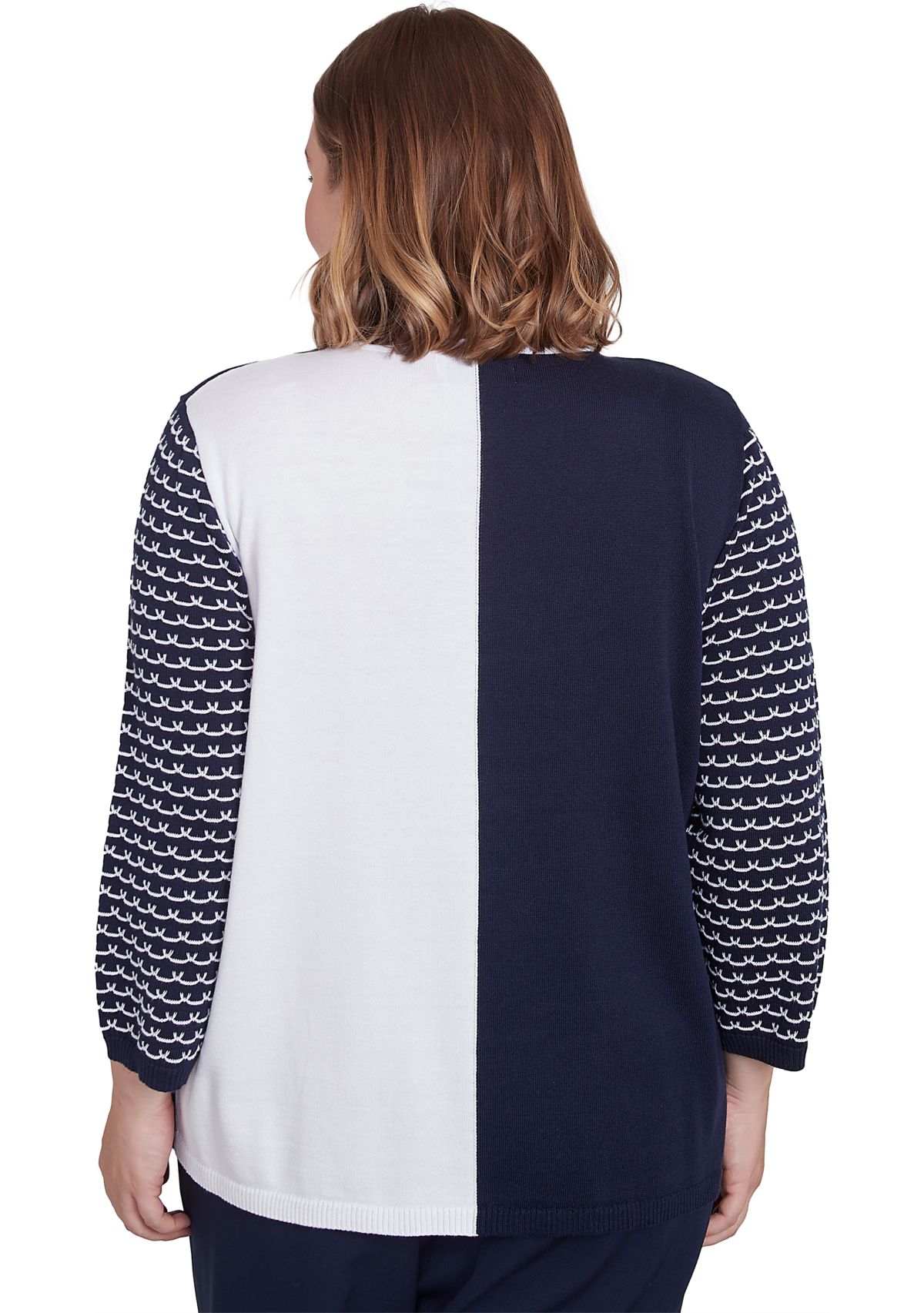 Plus Size Block Island Color Block Sweater 