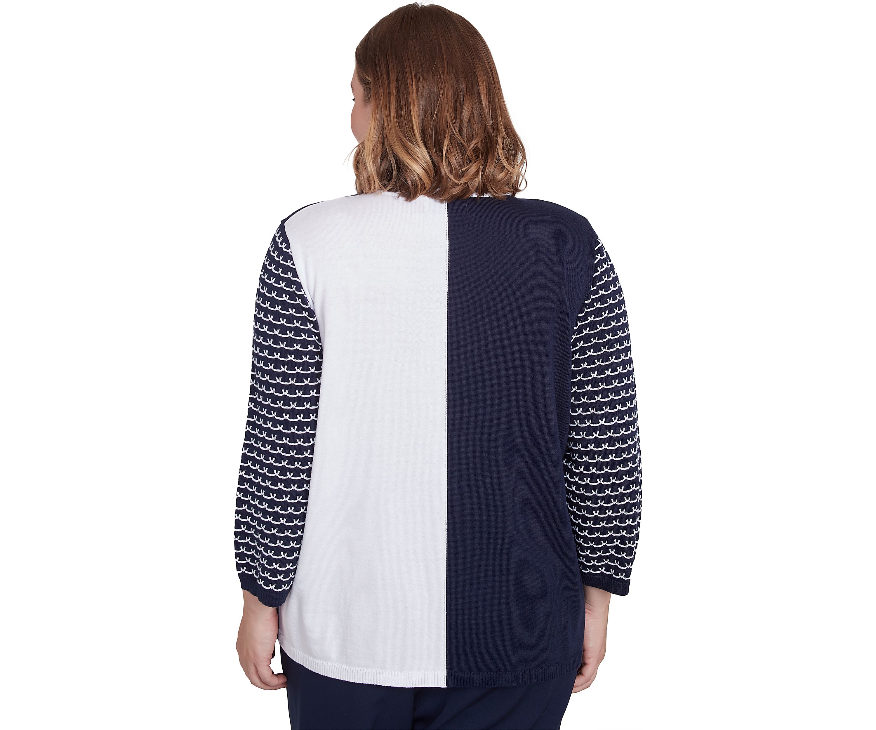 Plus Size Block Island Color Block Sweater 
