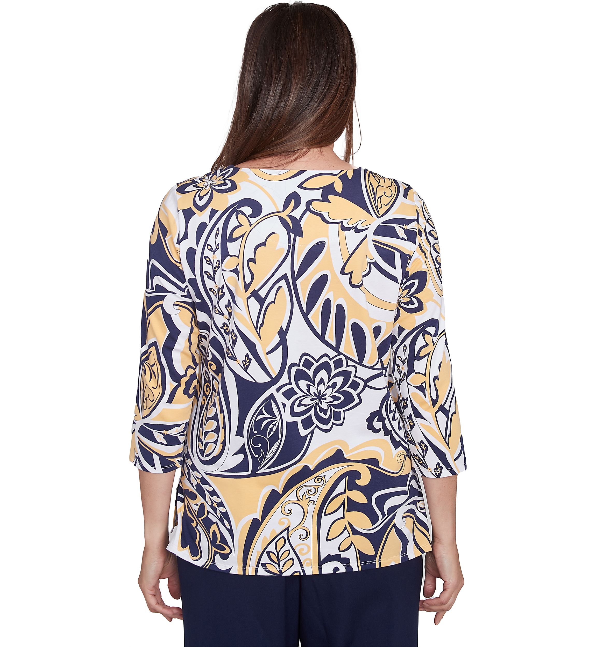 Petite Block Island Drama Paisley Top