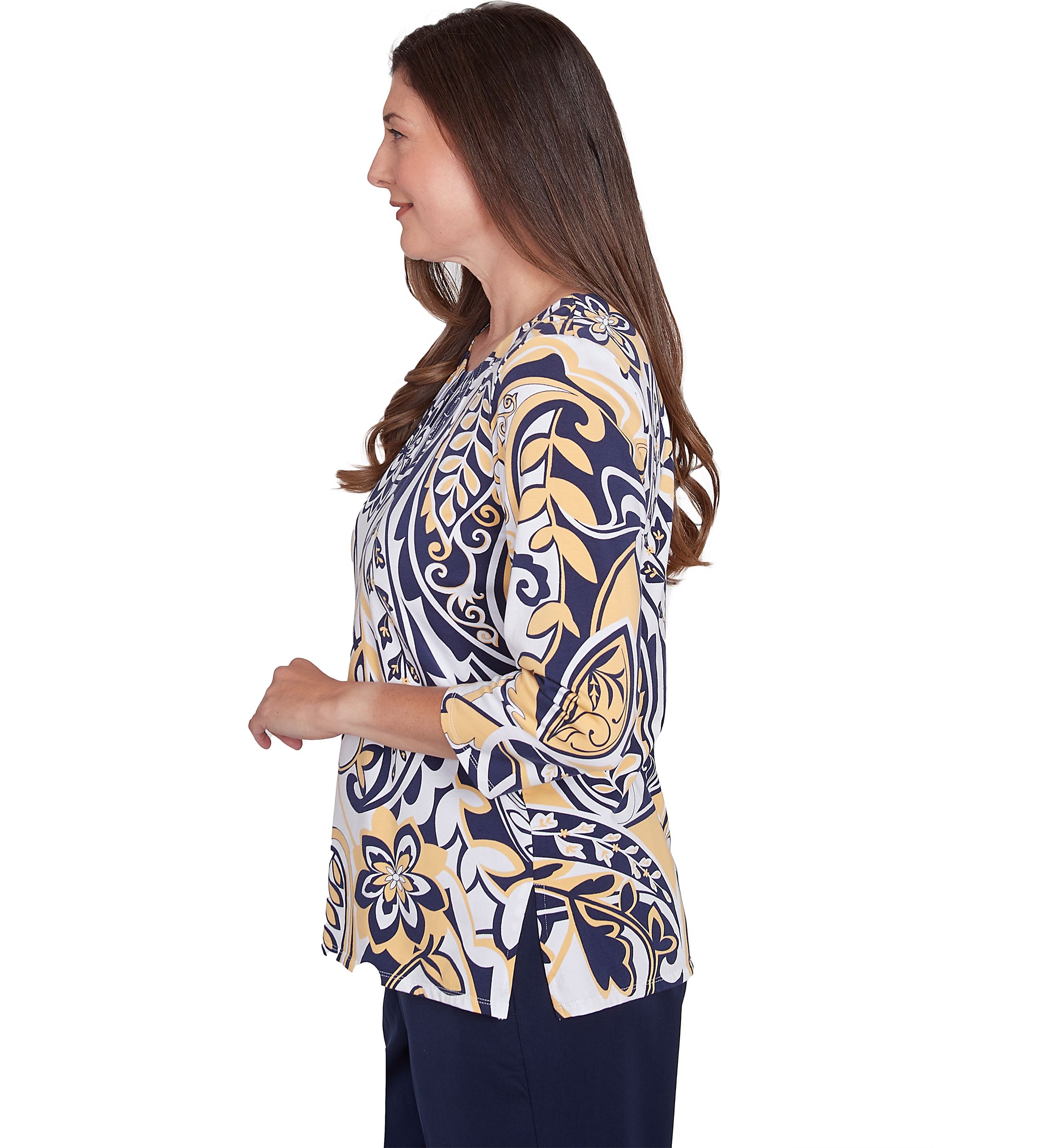 Petite Block Island Drama Paisley Top
