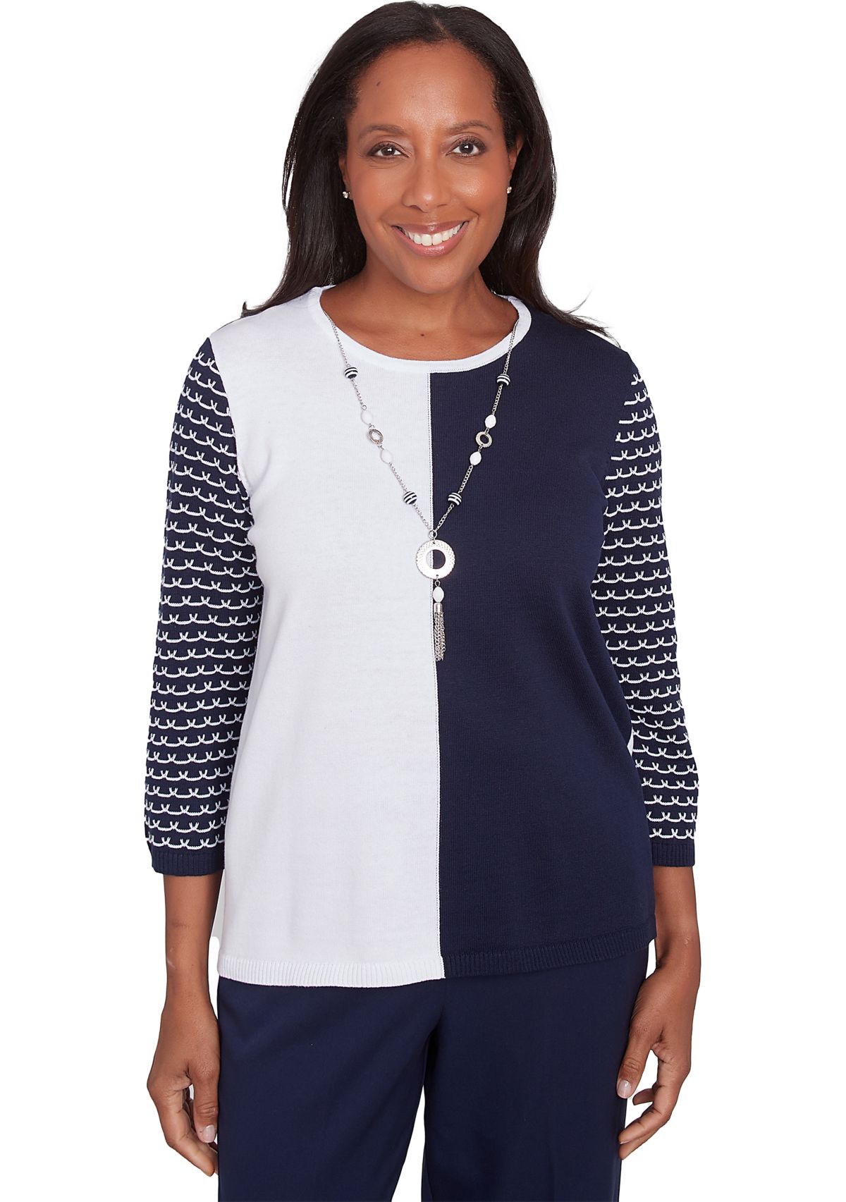 Petite Block Island Color Block Sweater