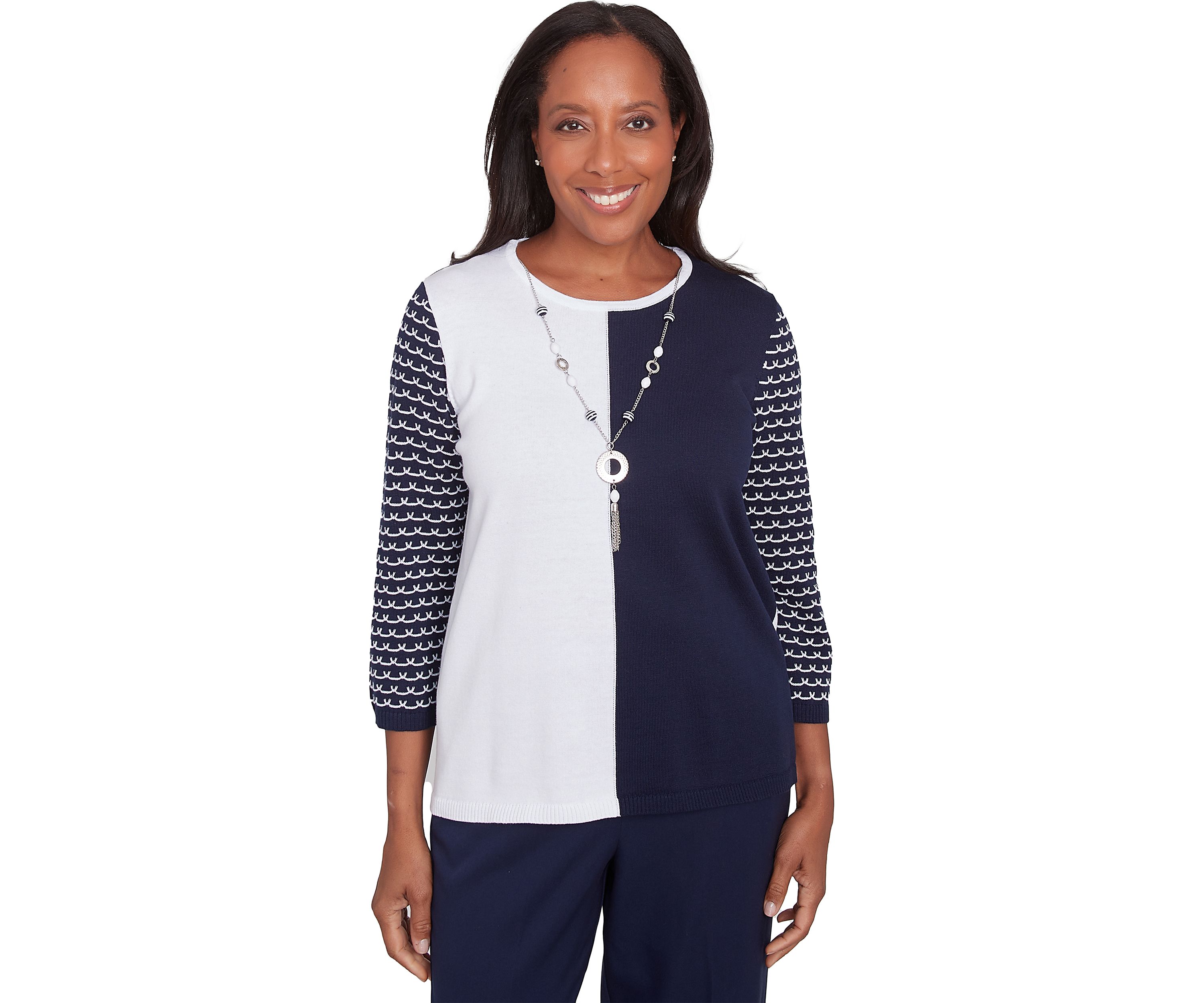 Petite Block Island Color Block Sweater