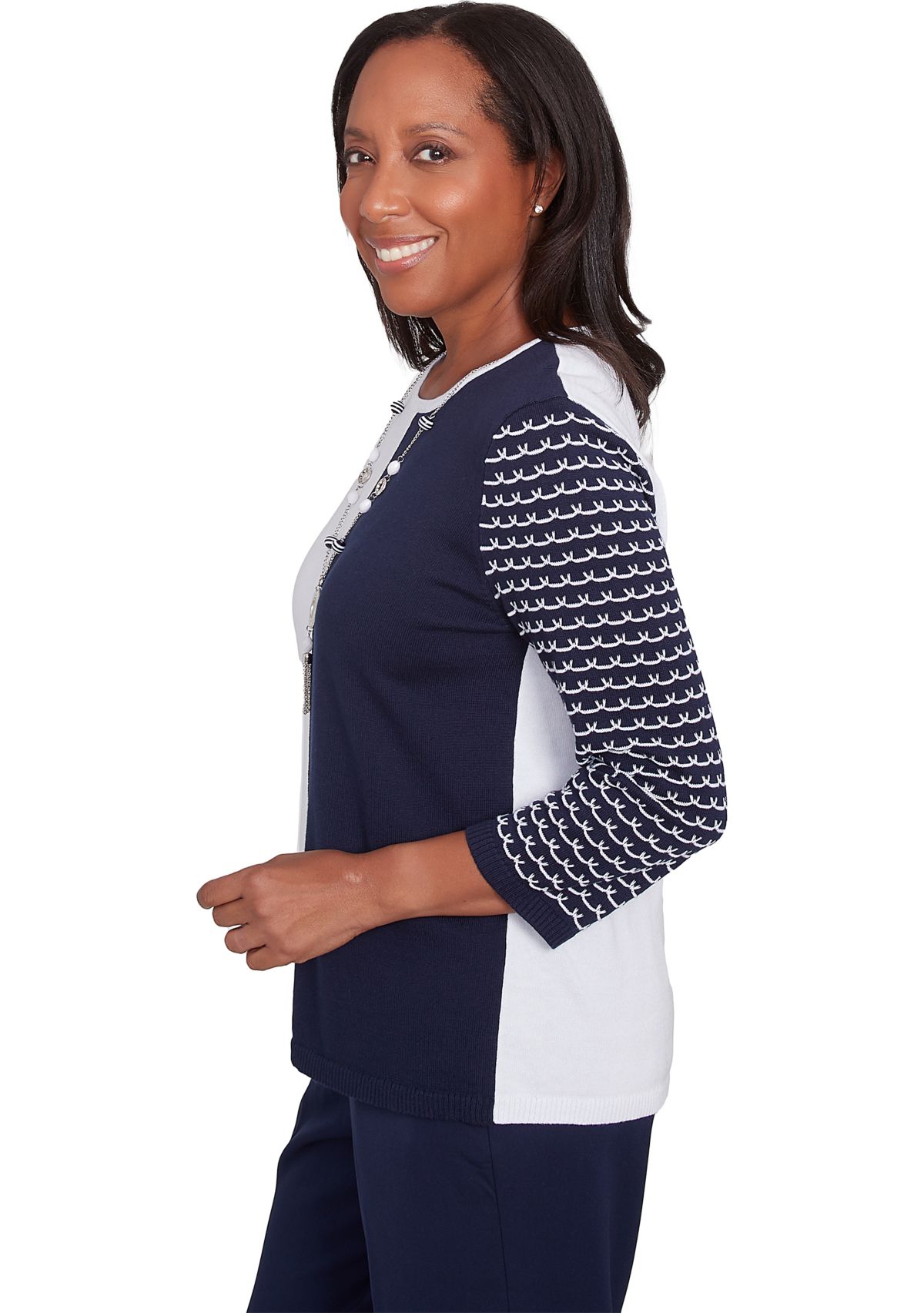 Petite Block Island Color Block Sweater