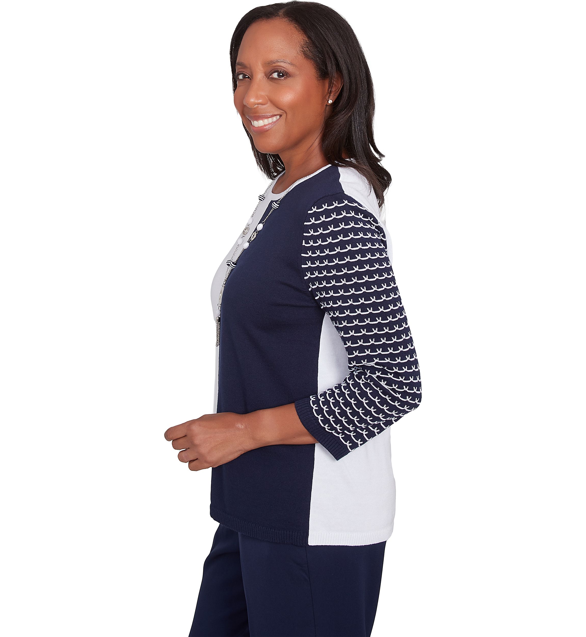 Petite Block Island Color Block Sweater