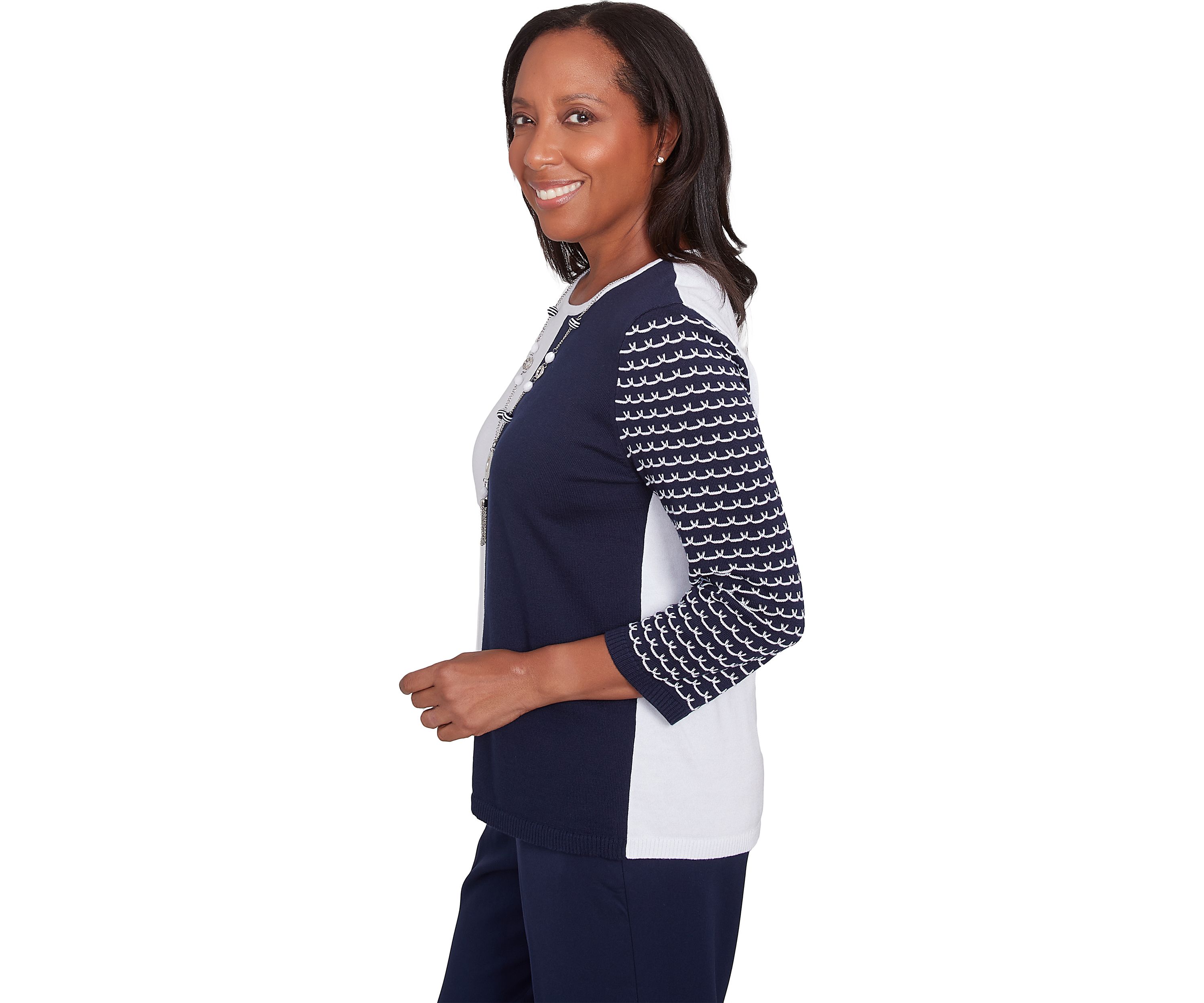 Petite Block Island Color Block Sweater