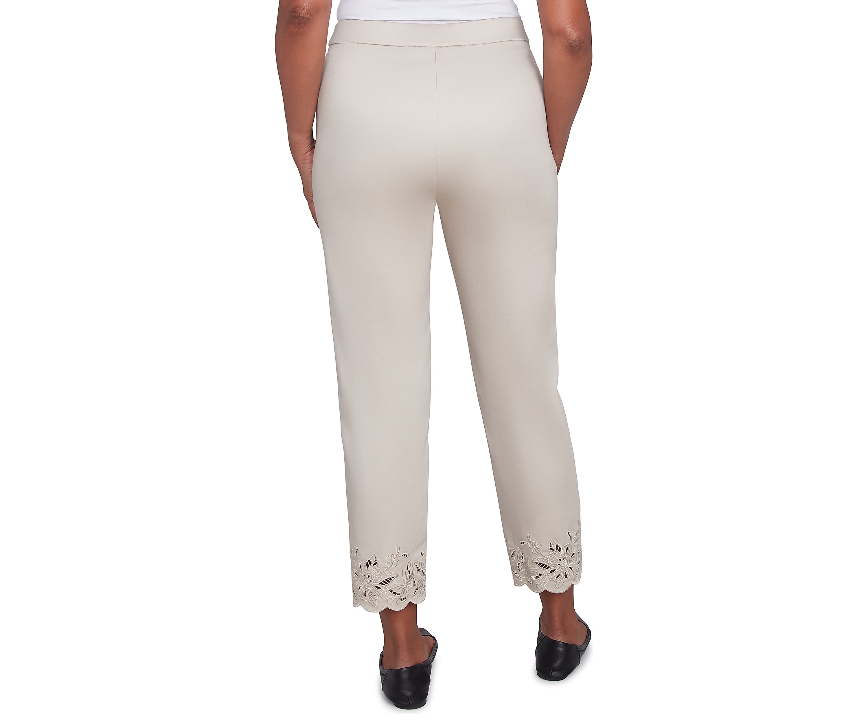 Womens Cutout Floral Ankle Length Pants