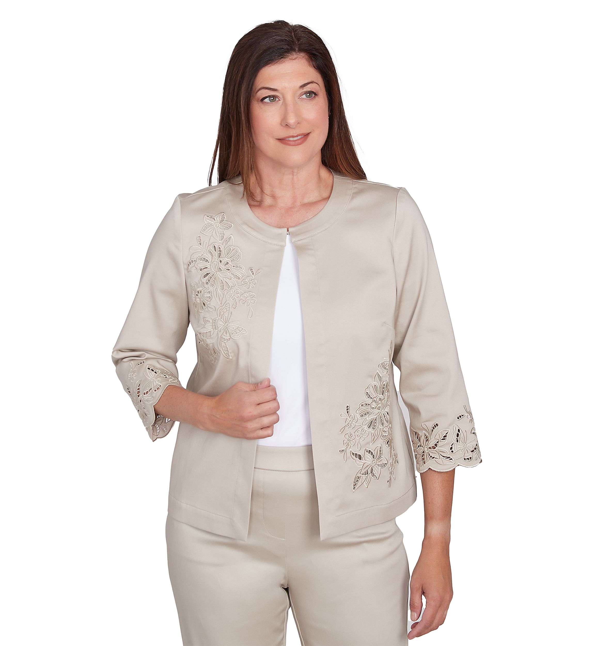 Womens Cutout Floral Jacket