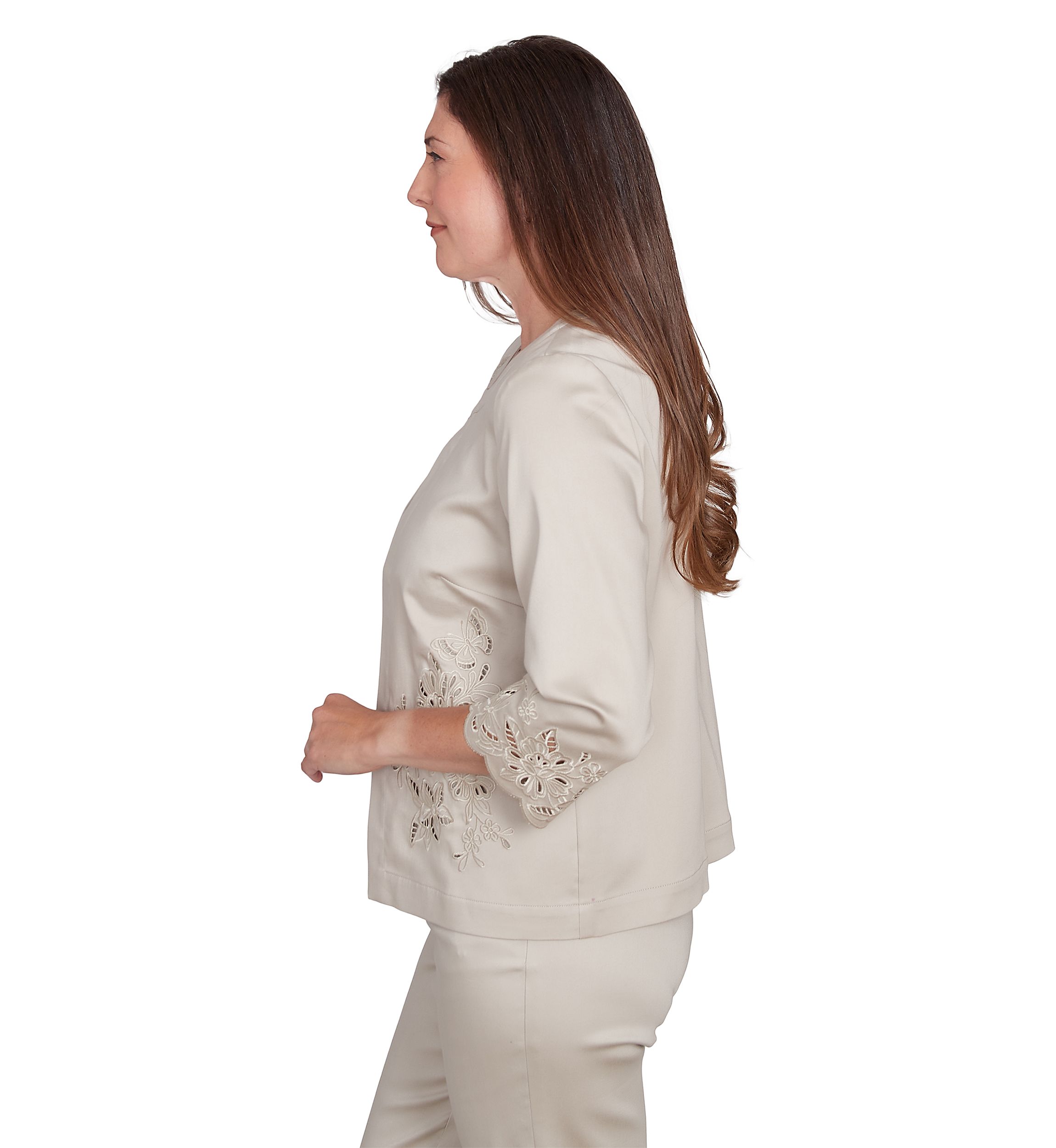 Womens Cutout Floral Jacket