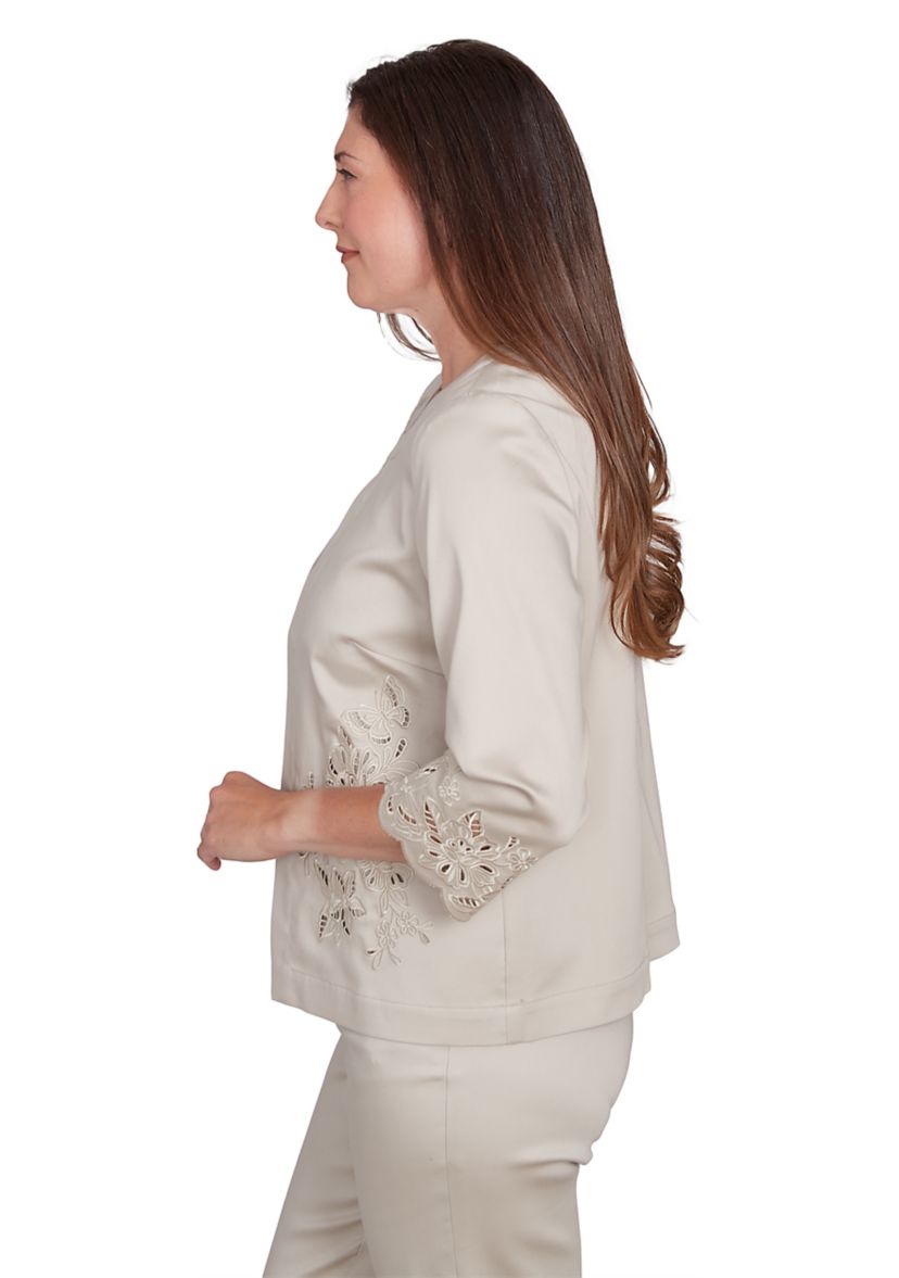 Womens Cutout Floral Jacket