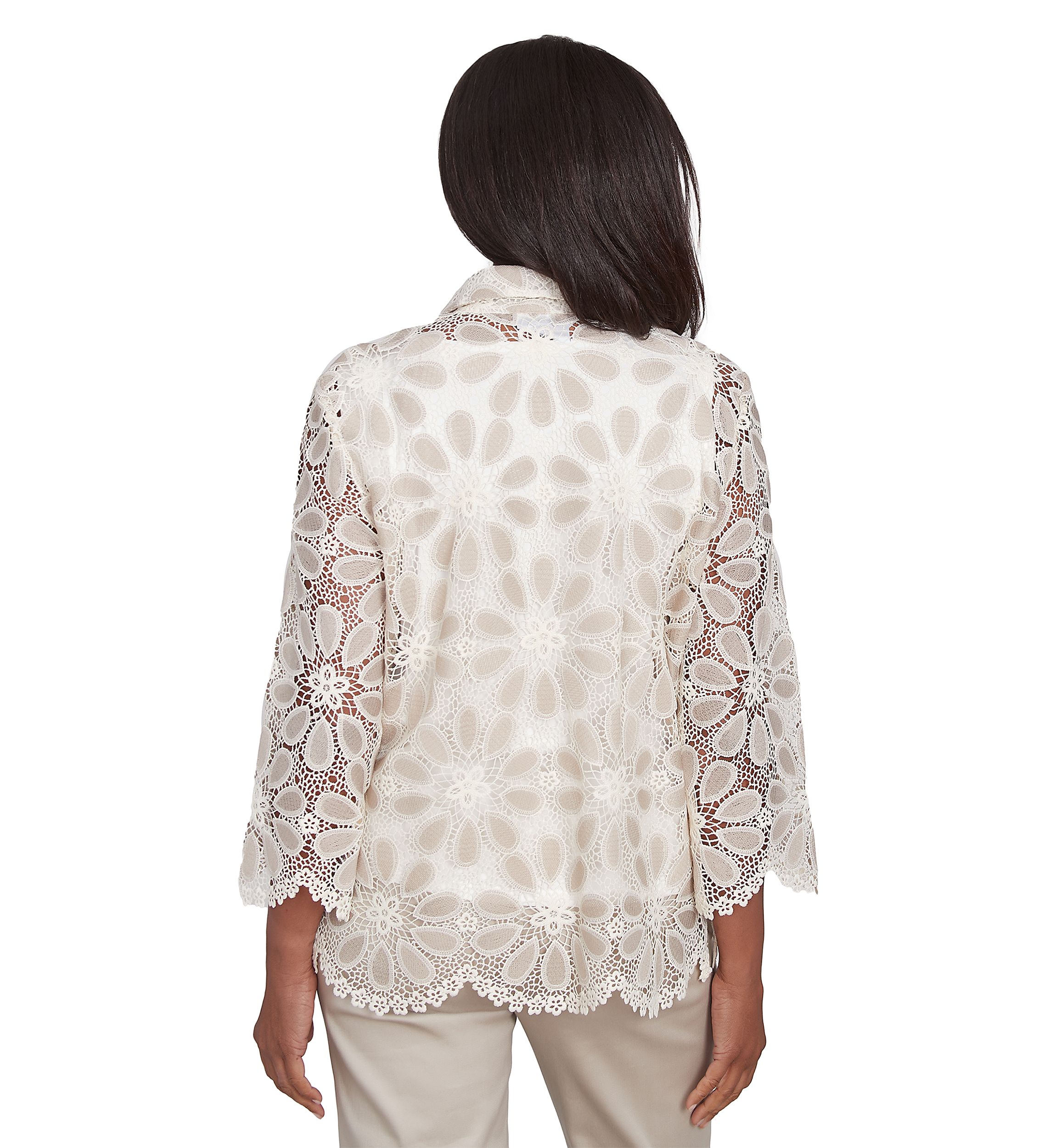 Womens Medallion Lace 2 in 1 Top