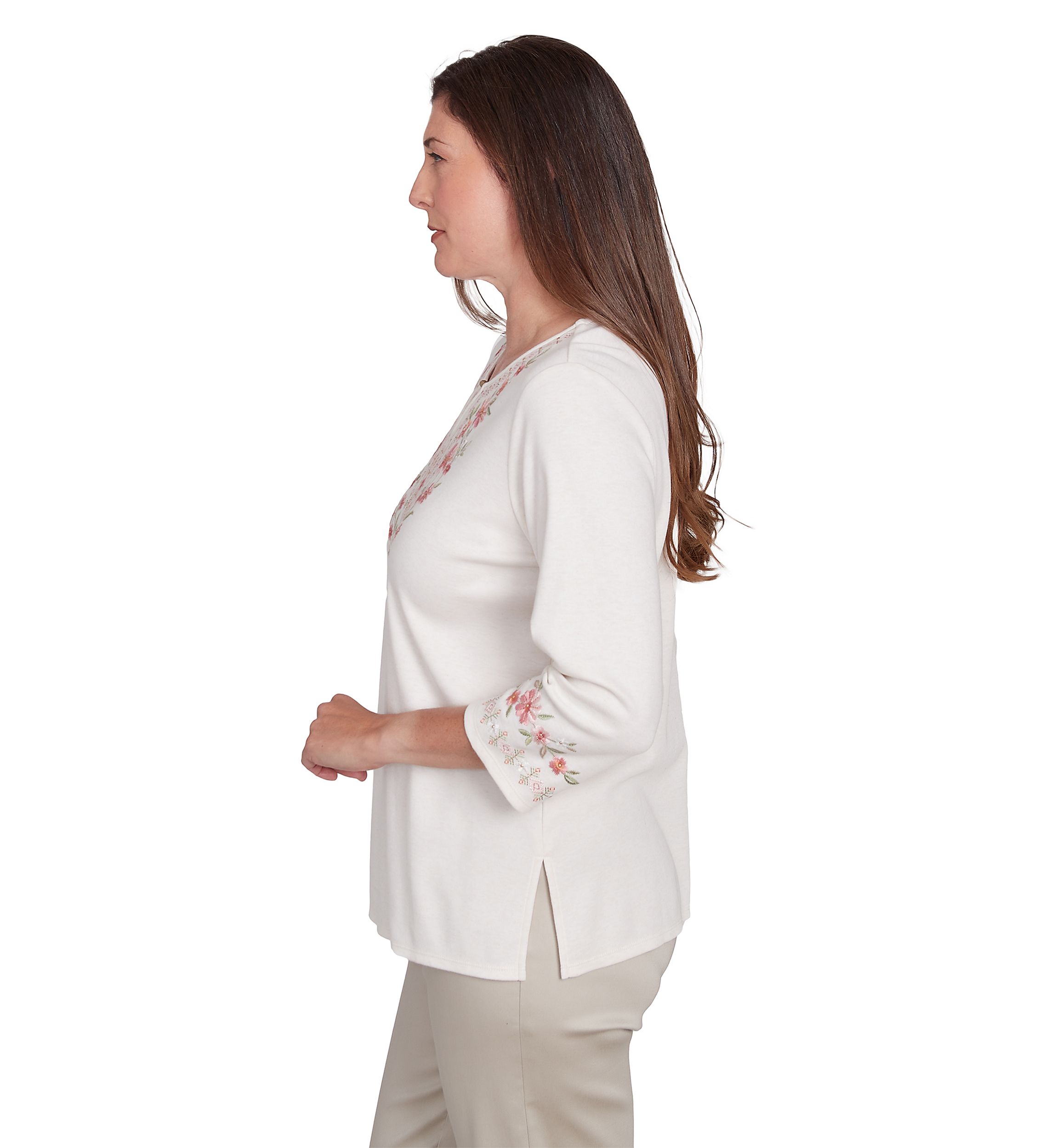 Womens Yoke Embroidery Top