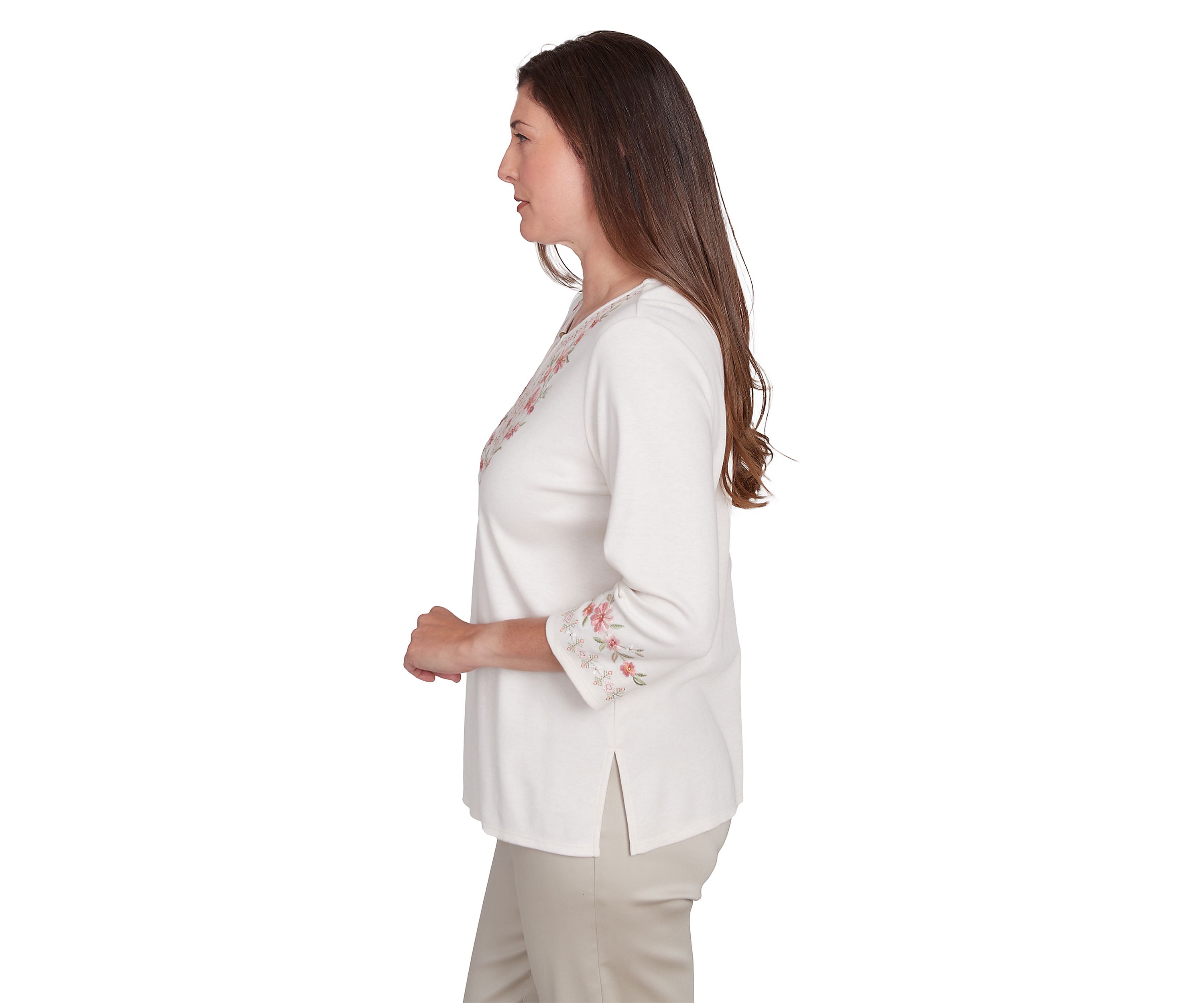 Womens Yoke Embroidery Top
