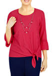 Womens Happy Hour Solid Texture Knit Top