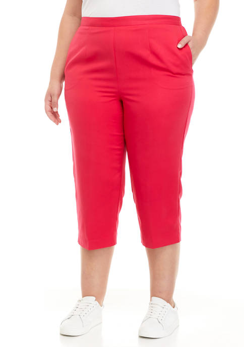 Alfred Dunner Plus Size Microfiber Twill Capris