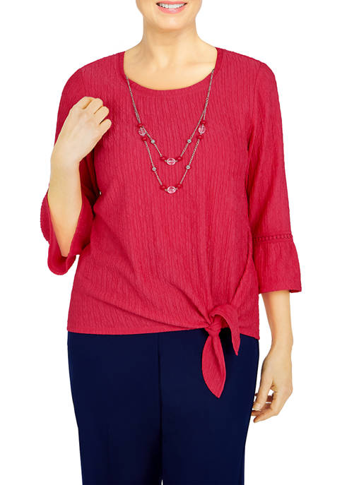 Alfred Dunner Petite Textured Knit Top