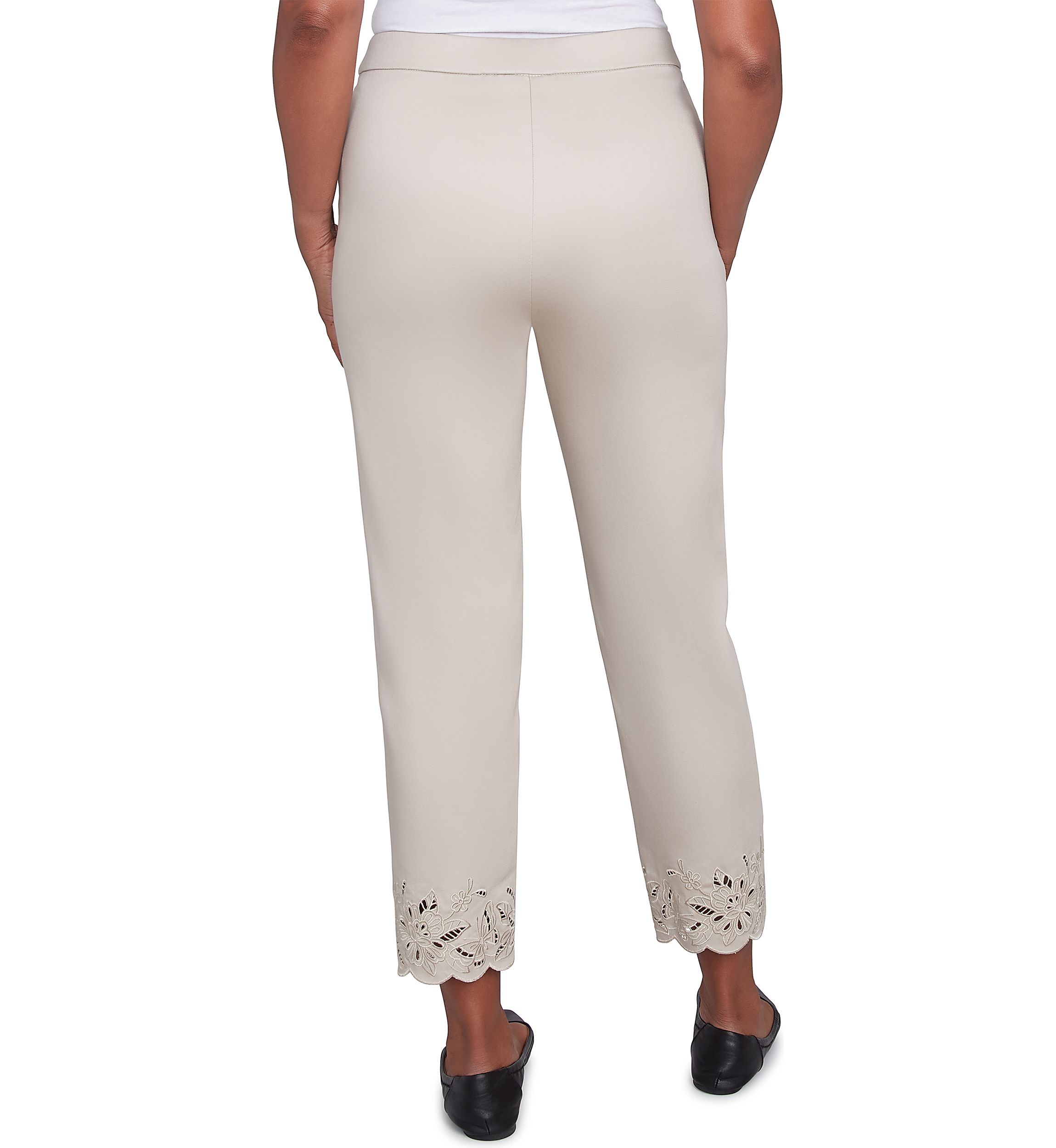 Petite Cut Out Floral Ankle Pants