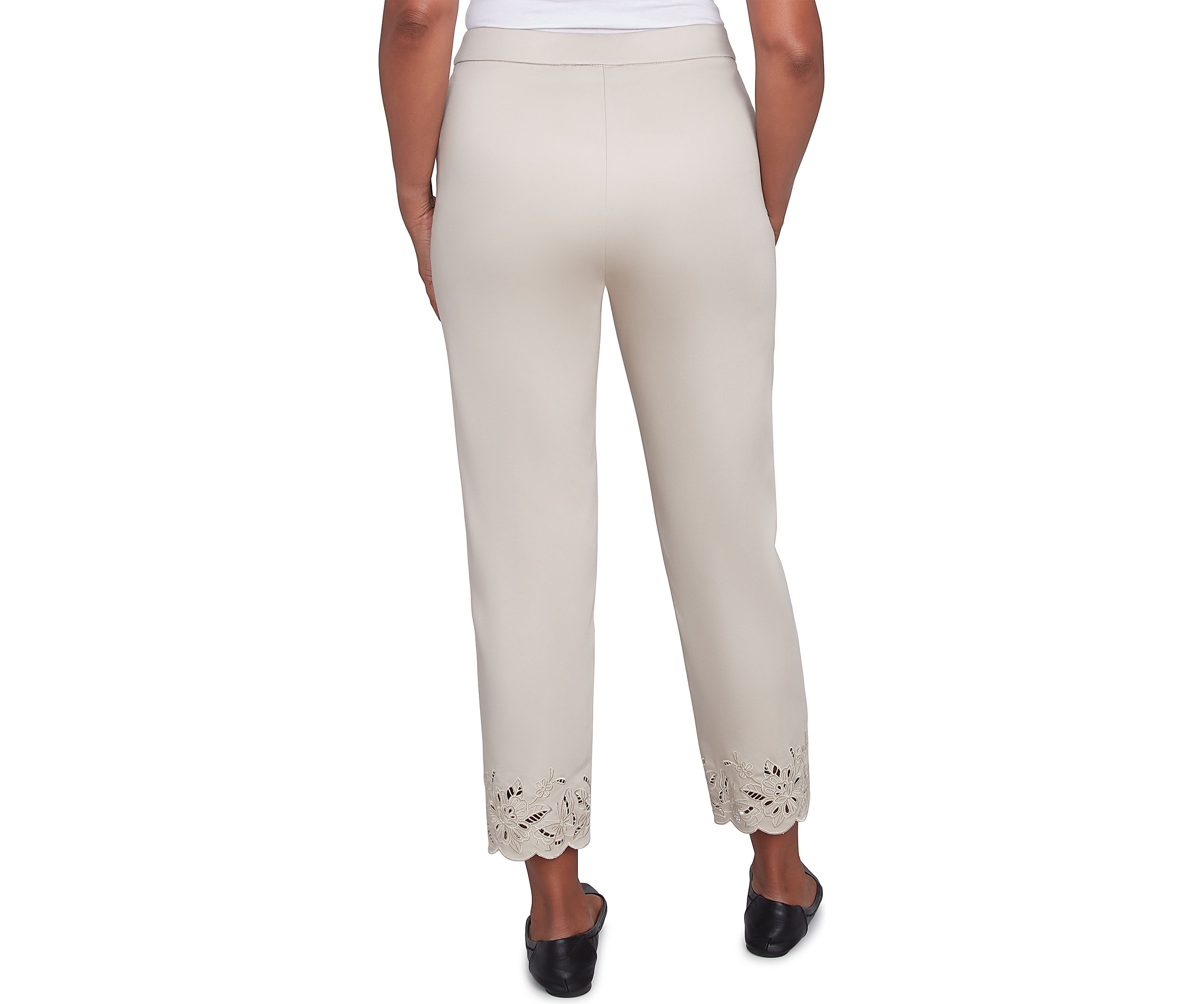 Petite Cut Out Floral Ankle Pants