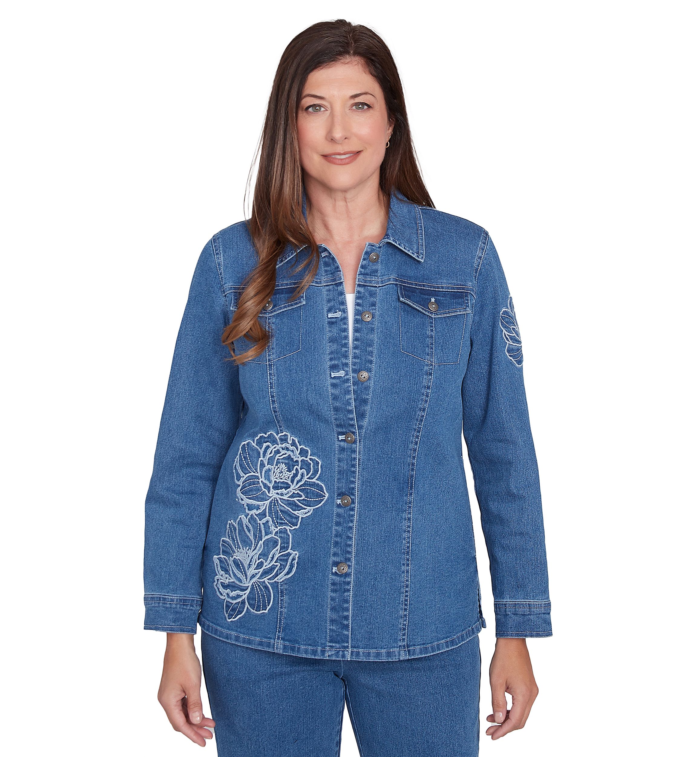Womens Free Spirit Floral Appliqué Jacket