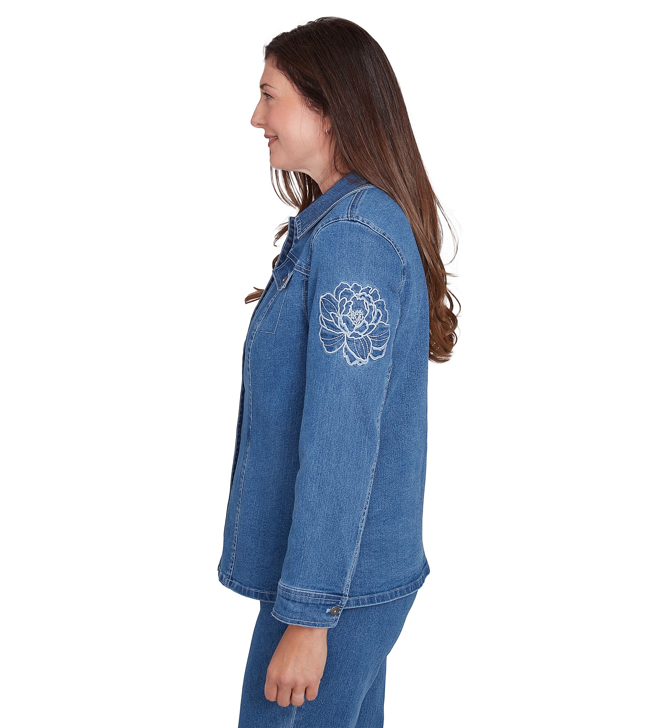 Womens Free Spirit Floral Appliqué Jacket
