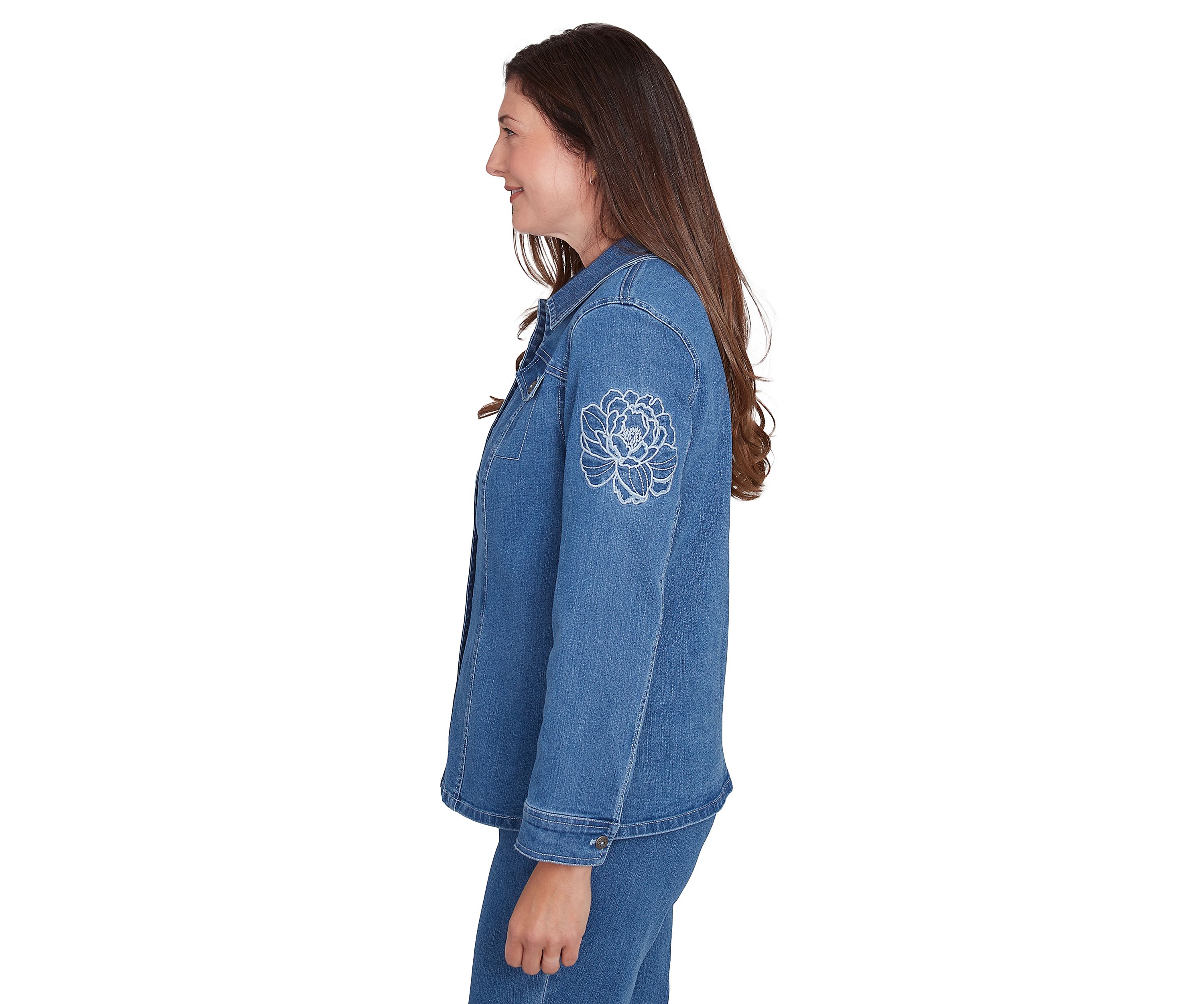 Womens Free Spirit Floral Appliqué Jacket