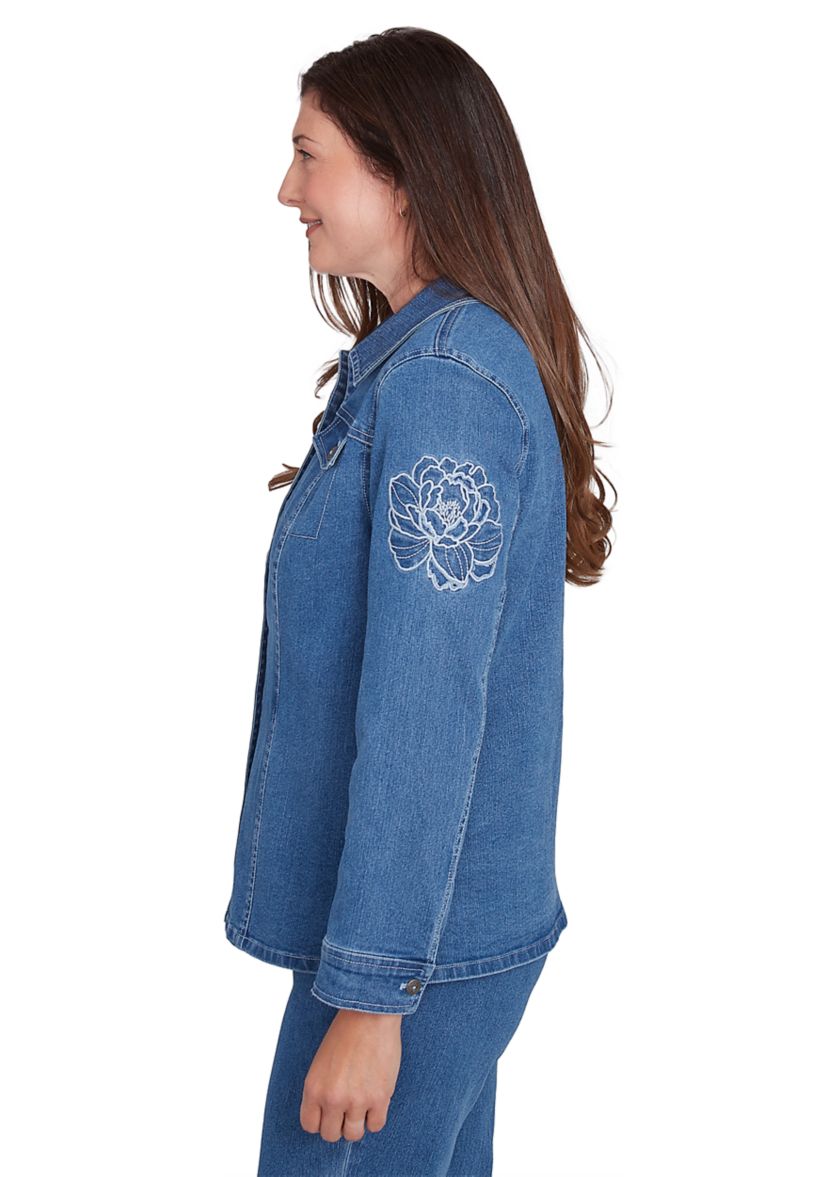 Womens Free Spirit Floral Appliqué Jacket