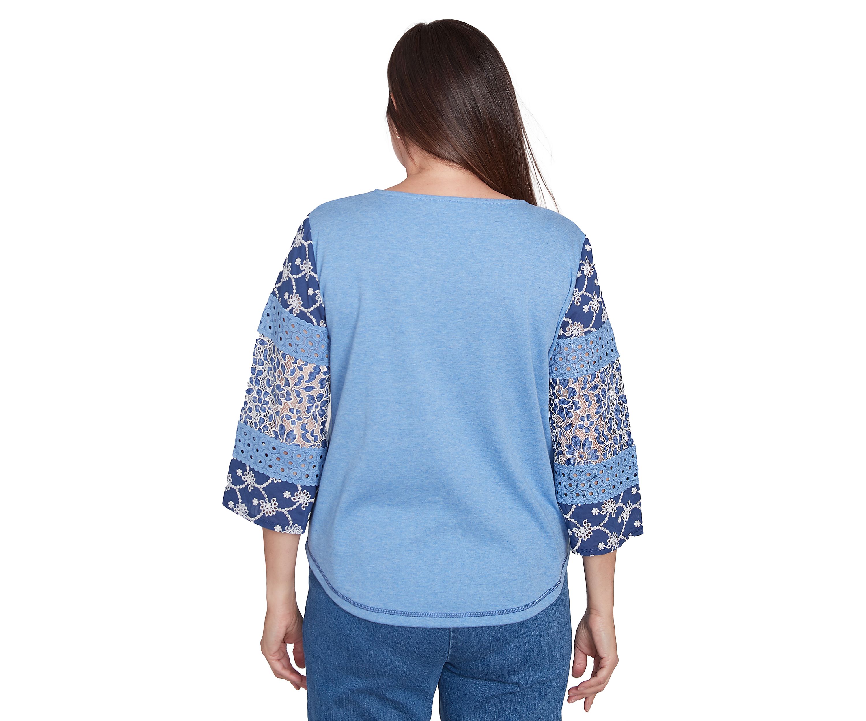 Womens Free Spirit Patchwork Sleeves Top with Necklace