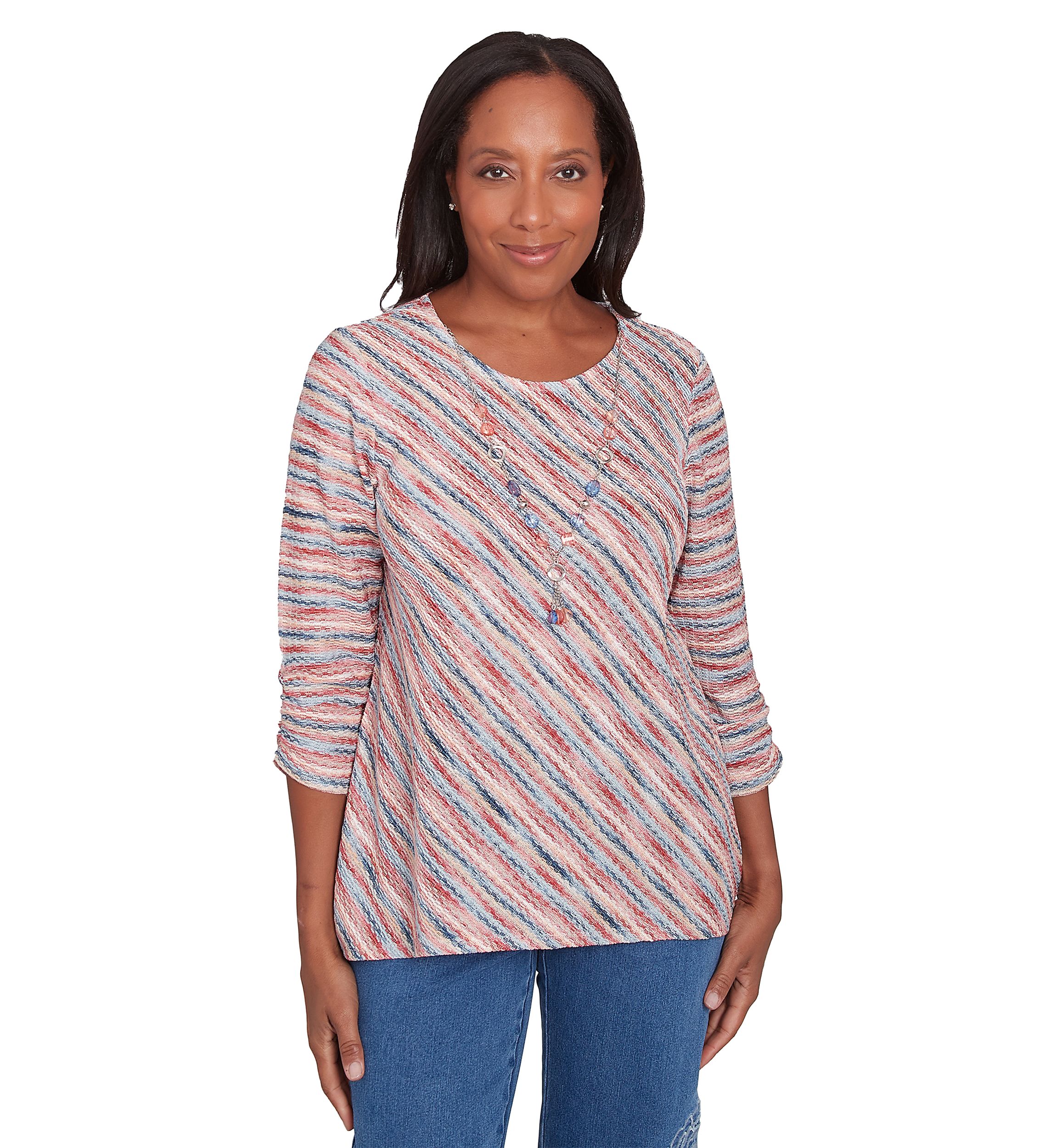 Womens Free Spirit Space Dye Diagonal Top