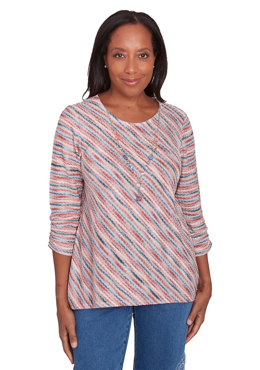 Womens Free Spirit Space Dye Diagonal Top
