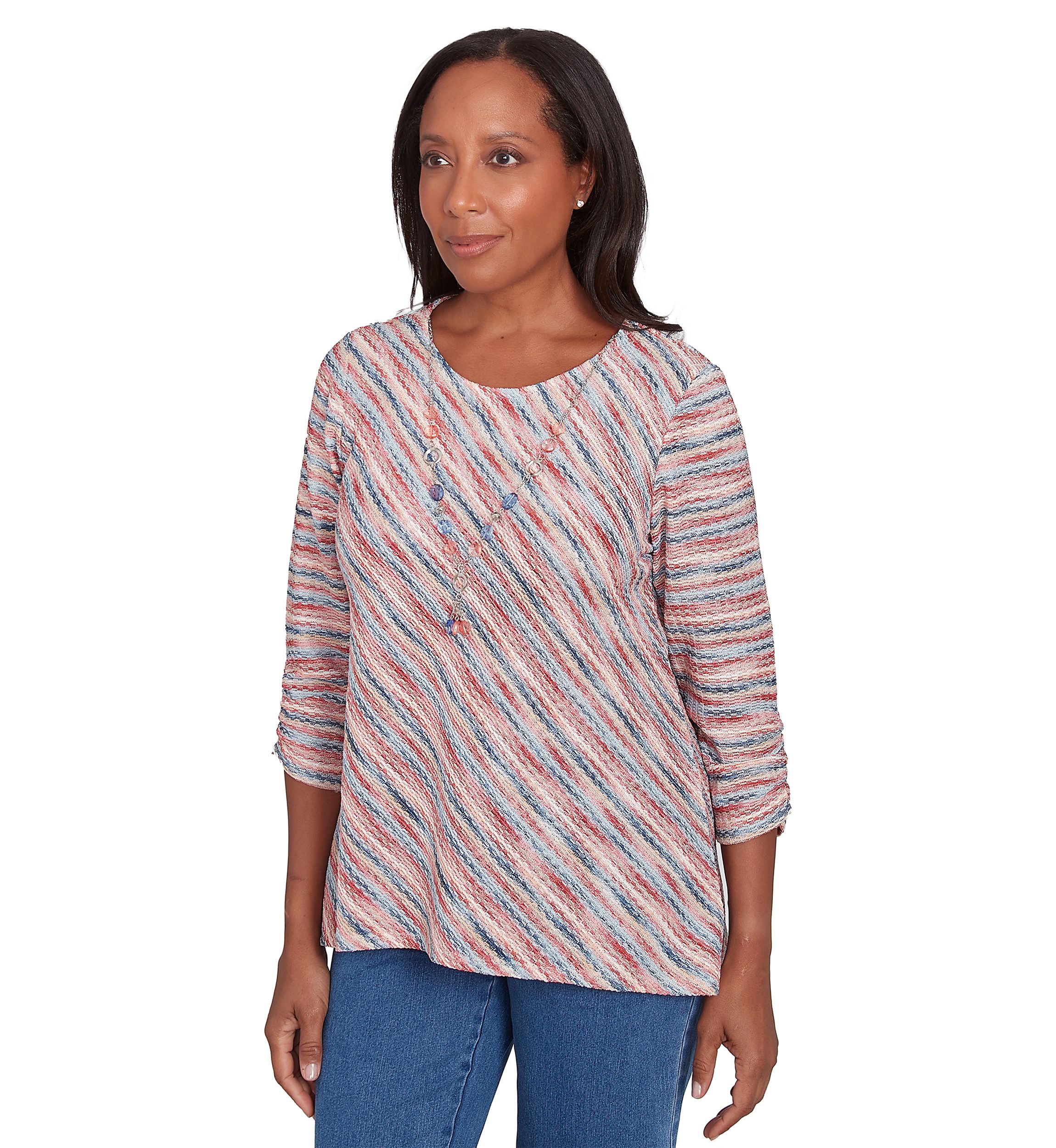Womens Free Spirit Space Dye Diagonal Top